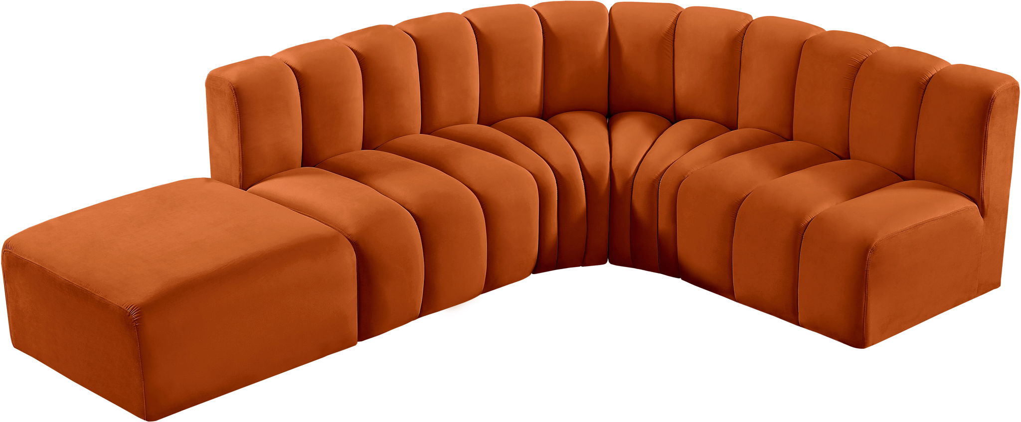 Arc - Velvet 5 Piece Corner Modular Sofa