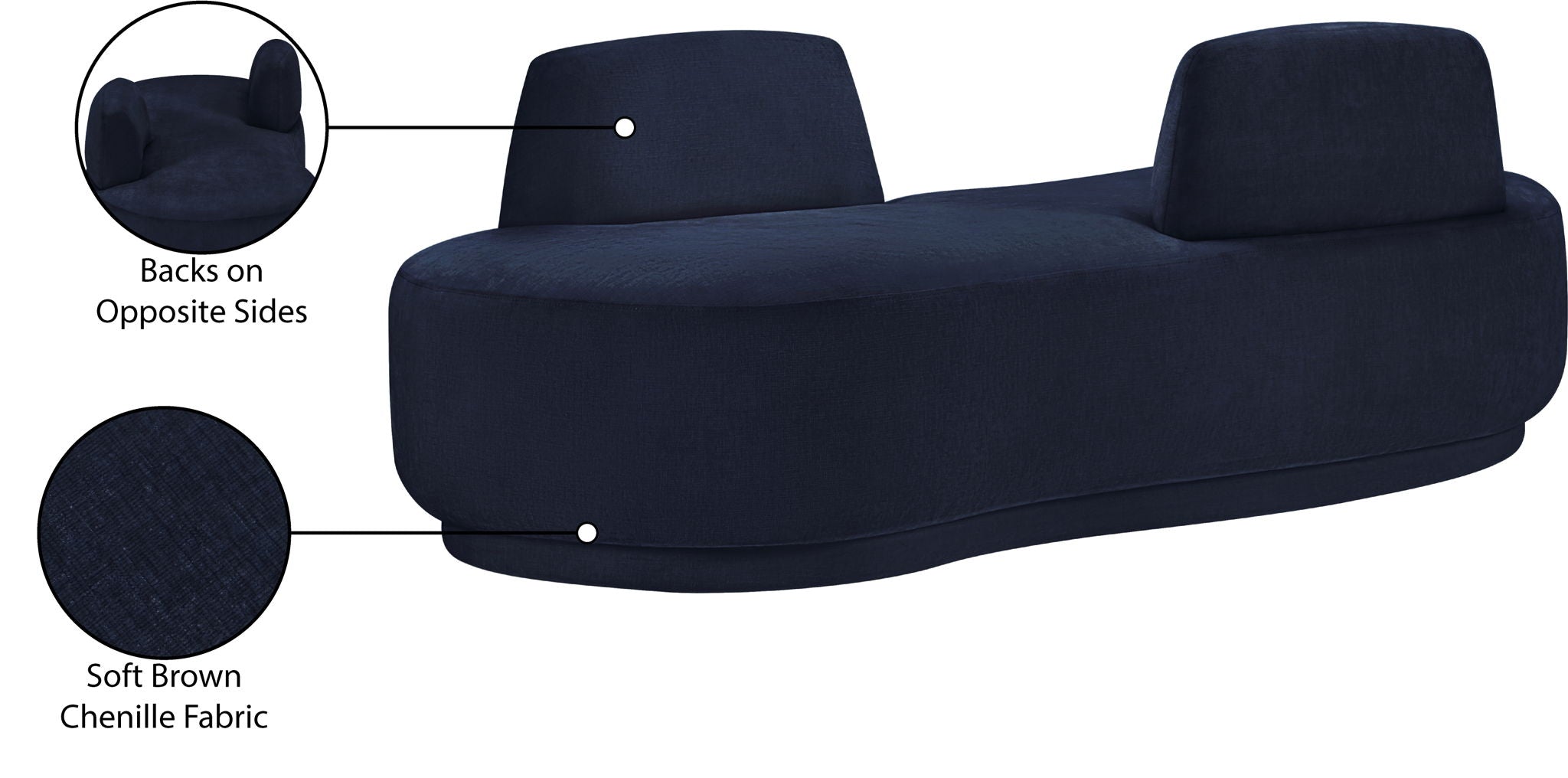 Argyle - Chenille Fabric Chaise / Loveseat