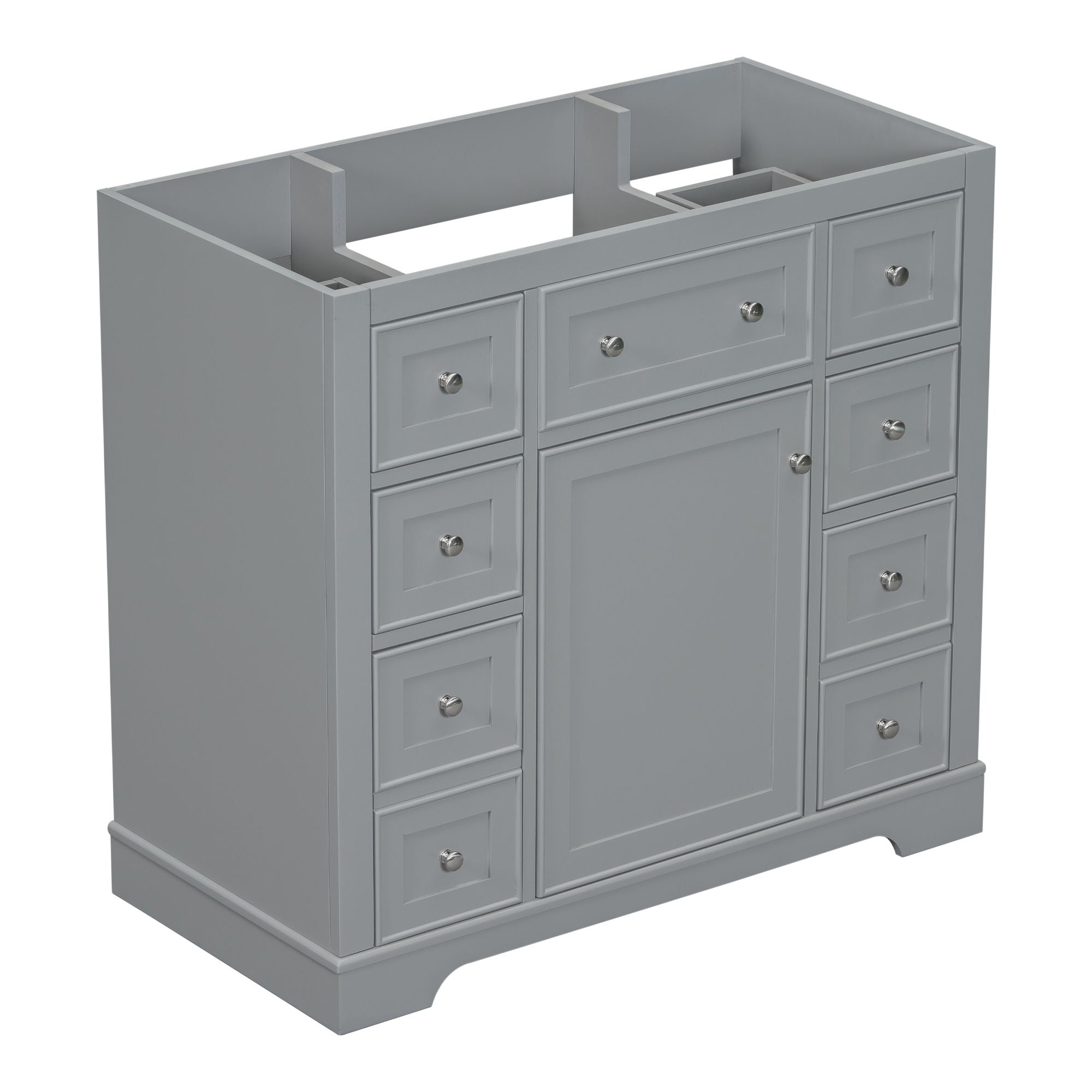 Modern Bathroom Vanity Base Only With 1 Cabinet And 6 Drawers
