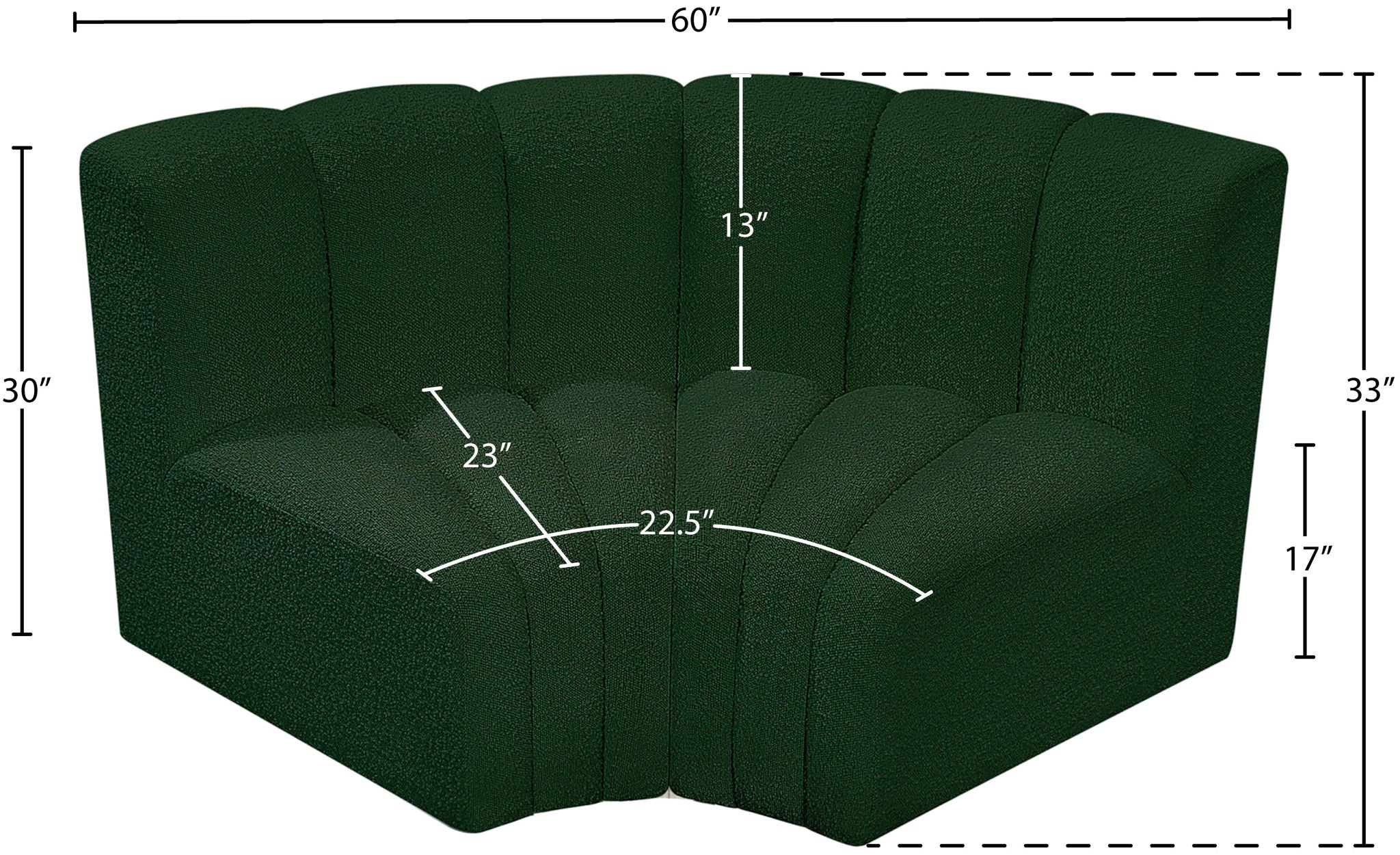 Arc - Boucle Fabric 2 Piece Modular Sofa