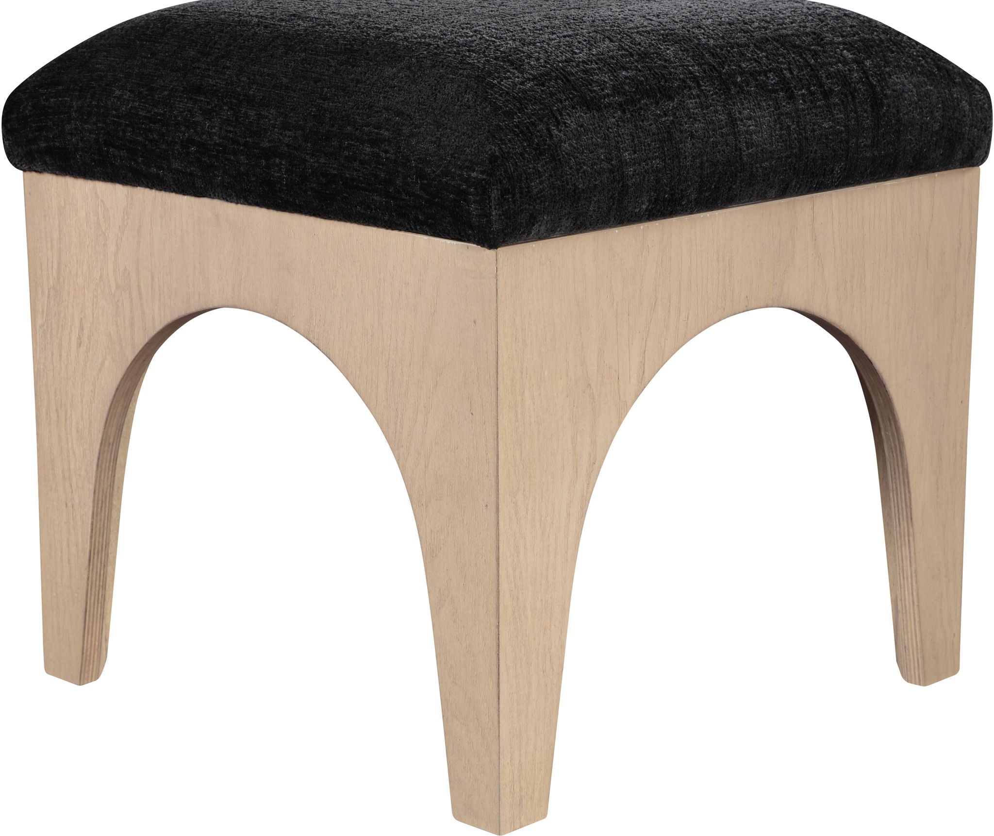 Lawson - Chenille Fabric Ottoman - Natural Base