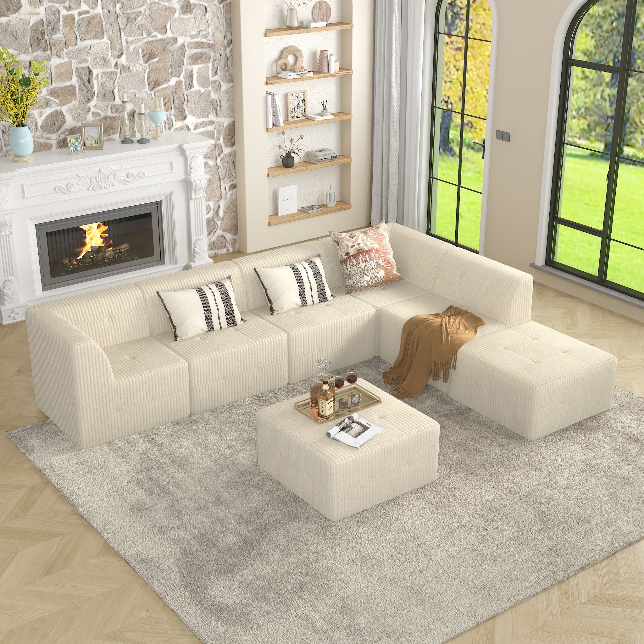 Modern Minimalist Sleeper Sofa, Compressed Sectional Single Seat