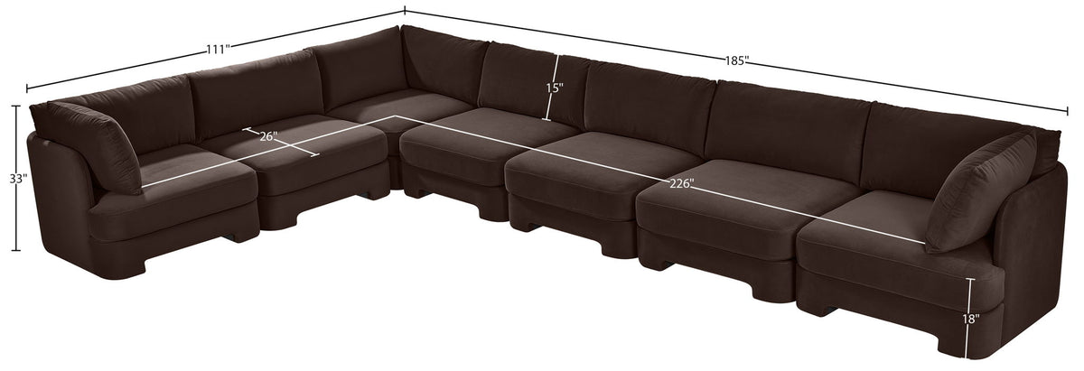 Hammond - Velvet Performance Fabric Upholstered 7 Piece Sectional