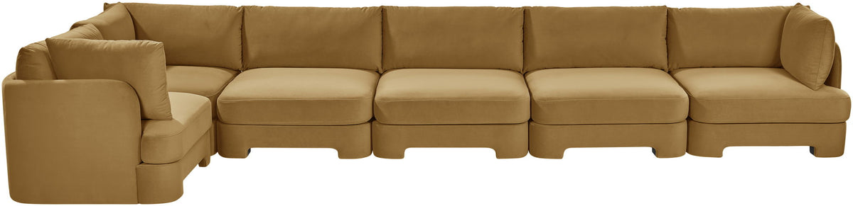 Hammond - Velvet Performance Fabric Upholstered 6 Piece L-Shaped Sectional