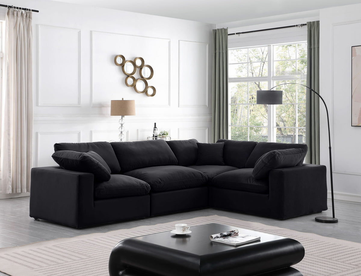 Comfy - 4 Piece Velvet Modular Sectional