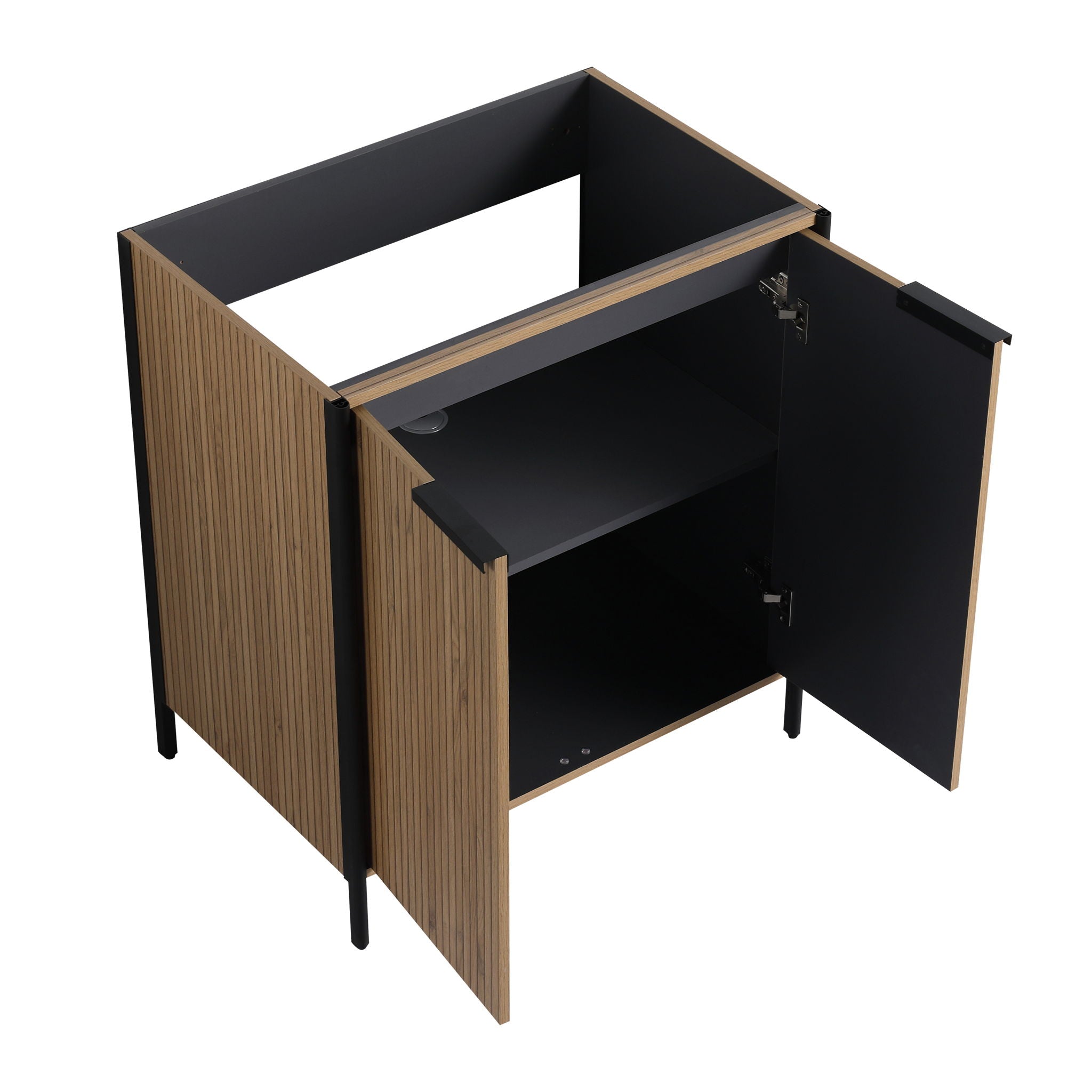 Modern Freestanding Bathroom Vanity With Resin Sink & Soft Close Cabinet Doors