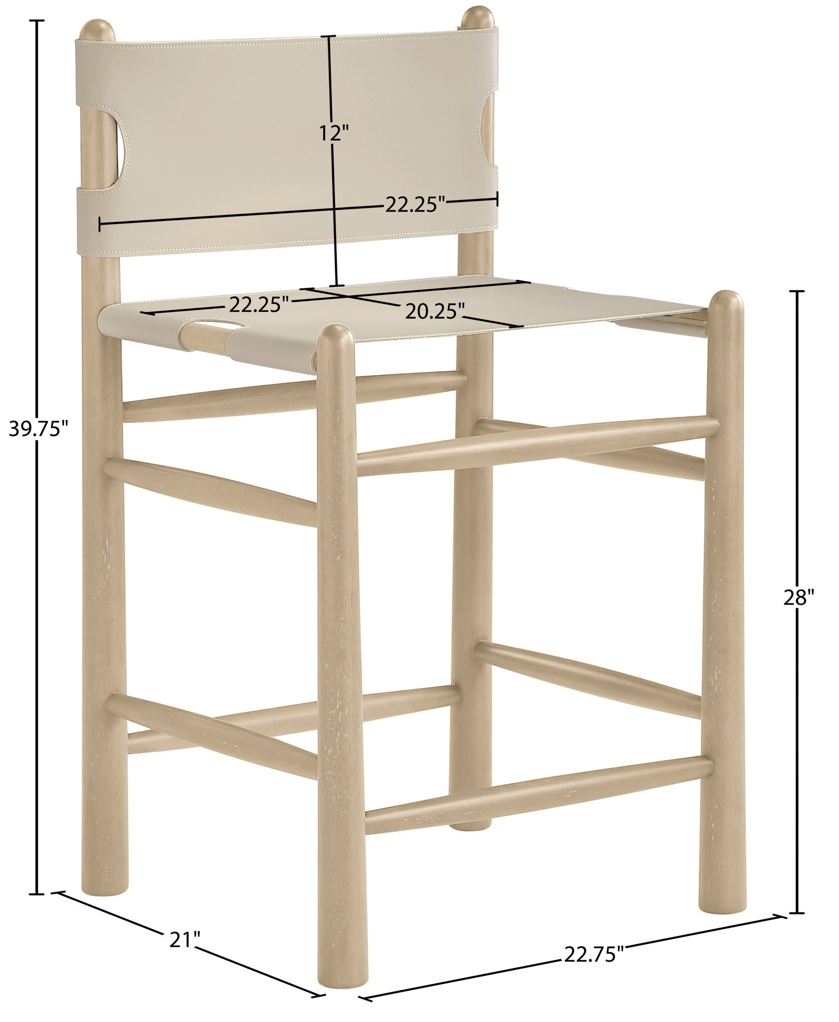 Santos - Upholstered Counter Stool With Stained Natural Base