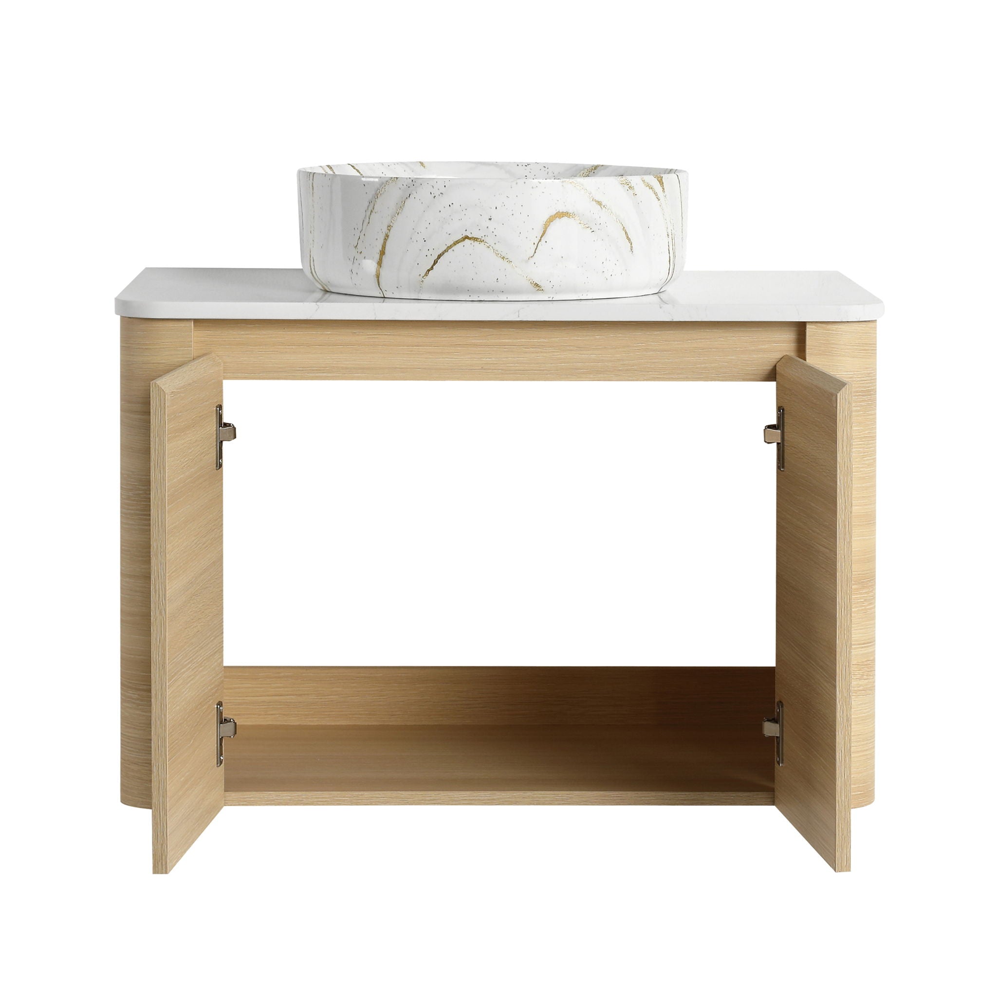 Mounted Bathroom Vanity & Art Sink, Soft Close Door