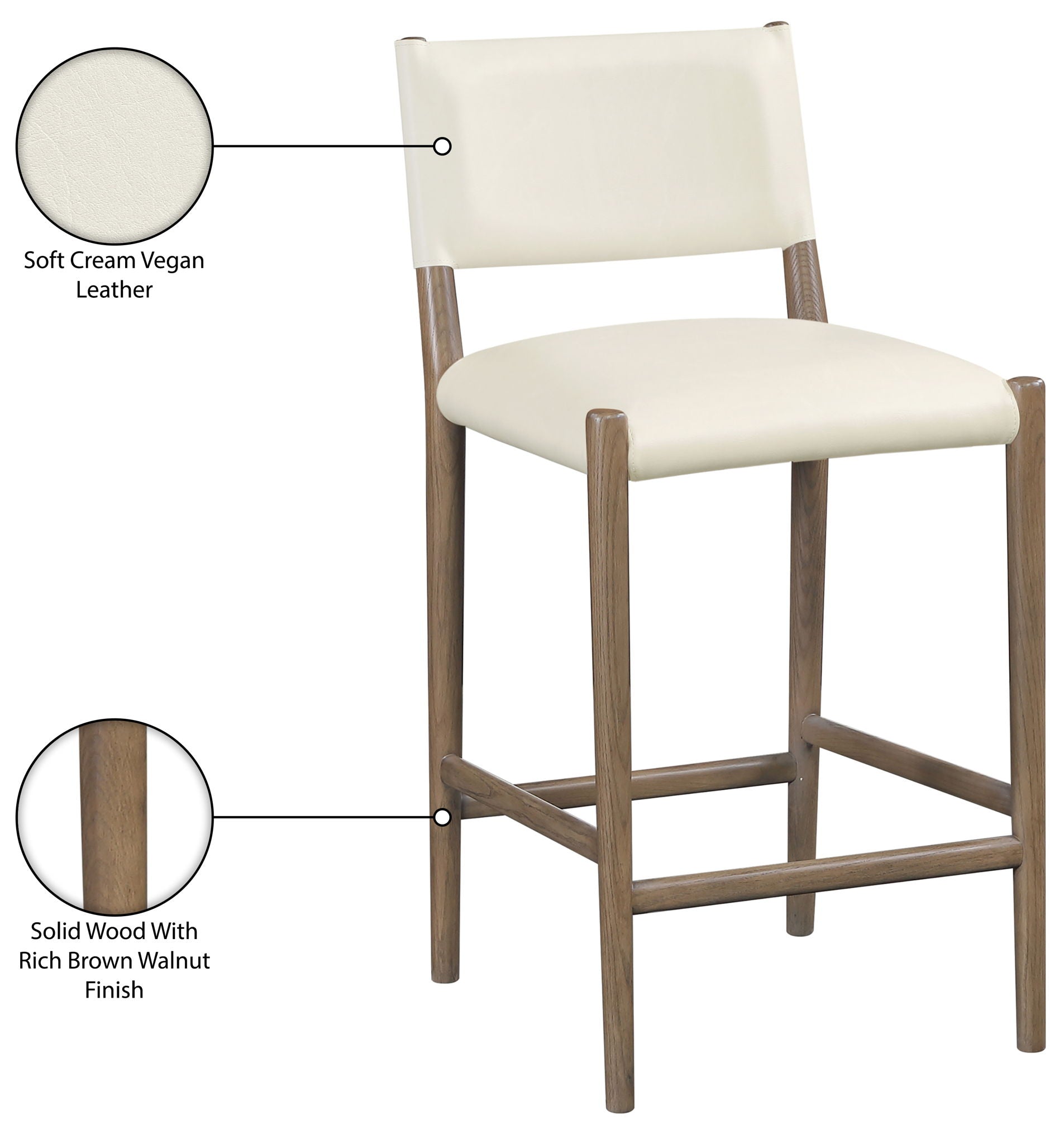 Andie - Upholstered Counter Stool - Brown Base