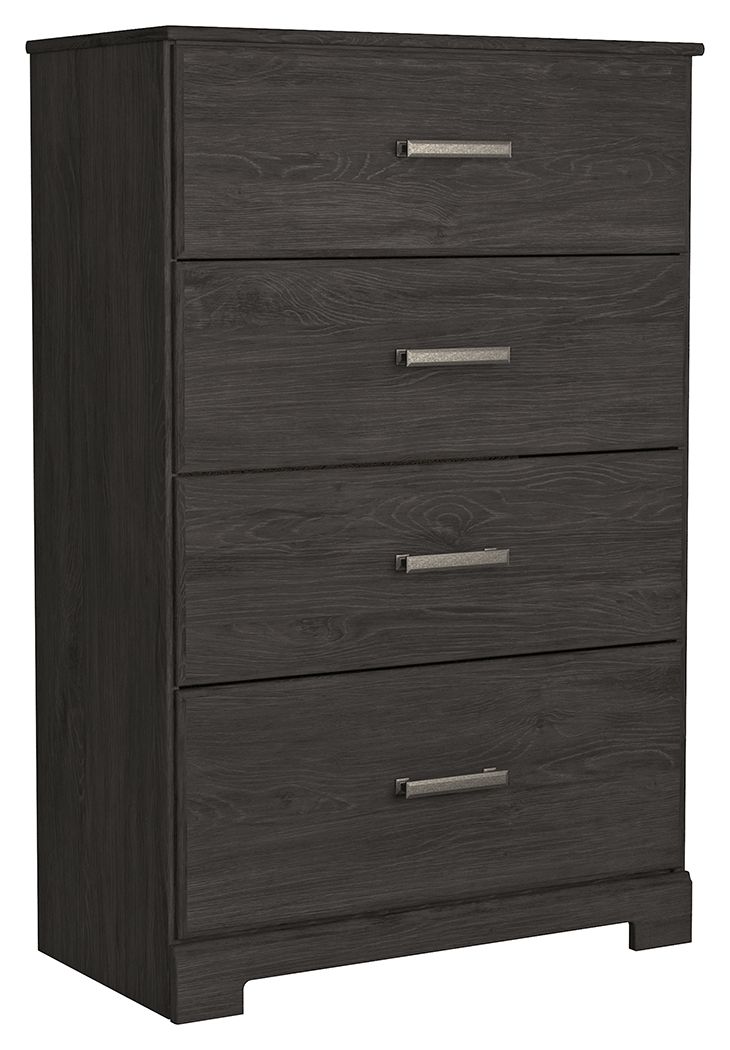 Belachime - Four Drawer Chest - Charcoal