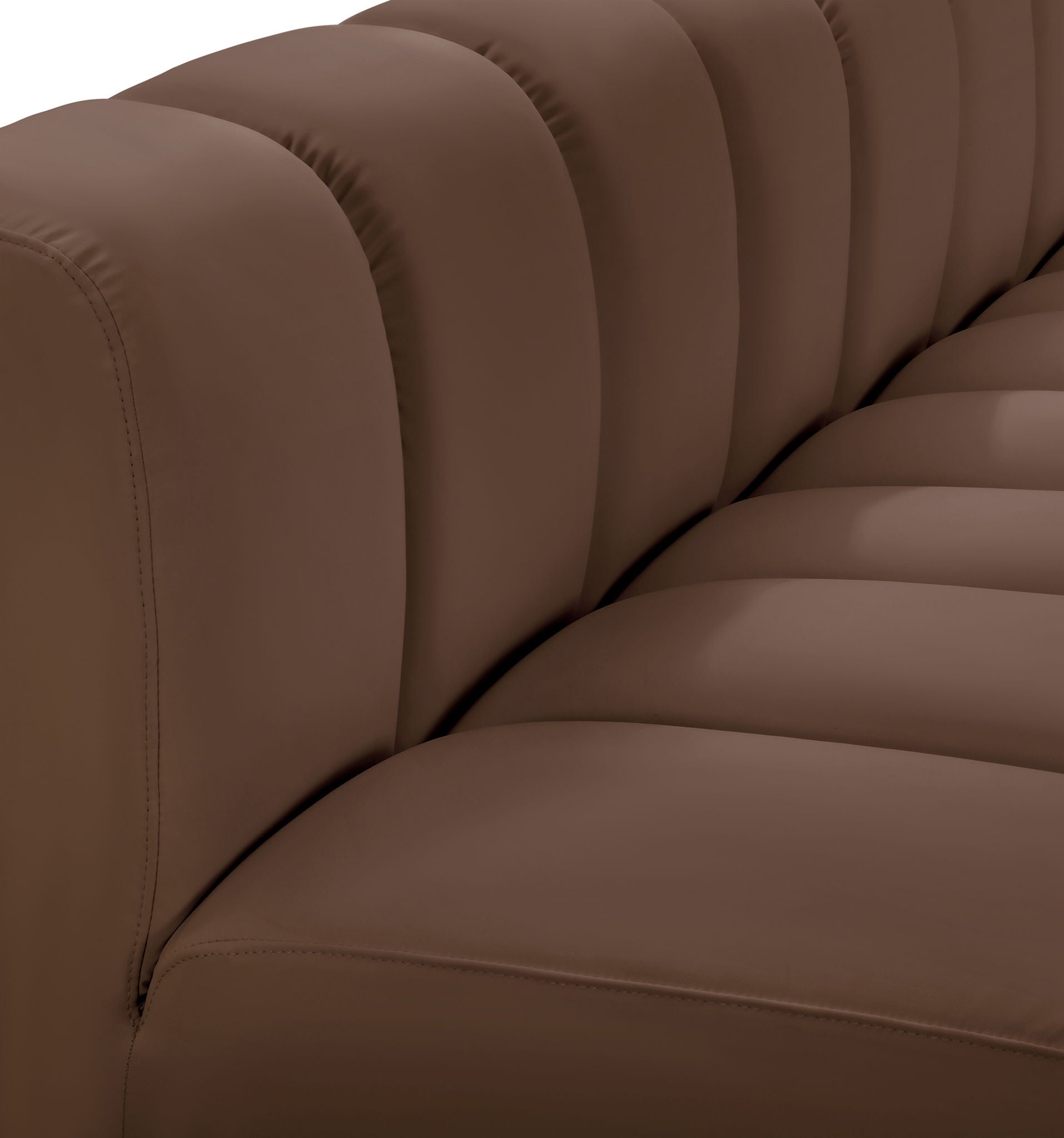 Arc - Faux Leather 4 Piece Curved Modular Sofa