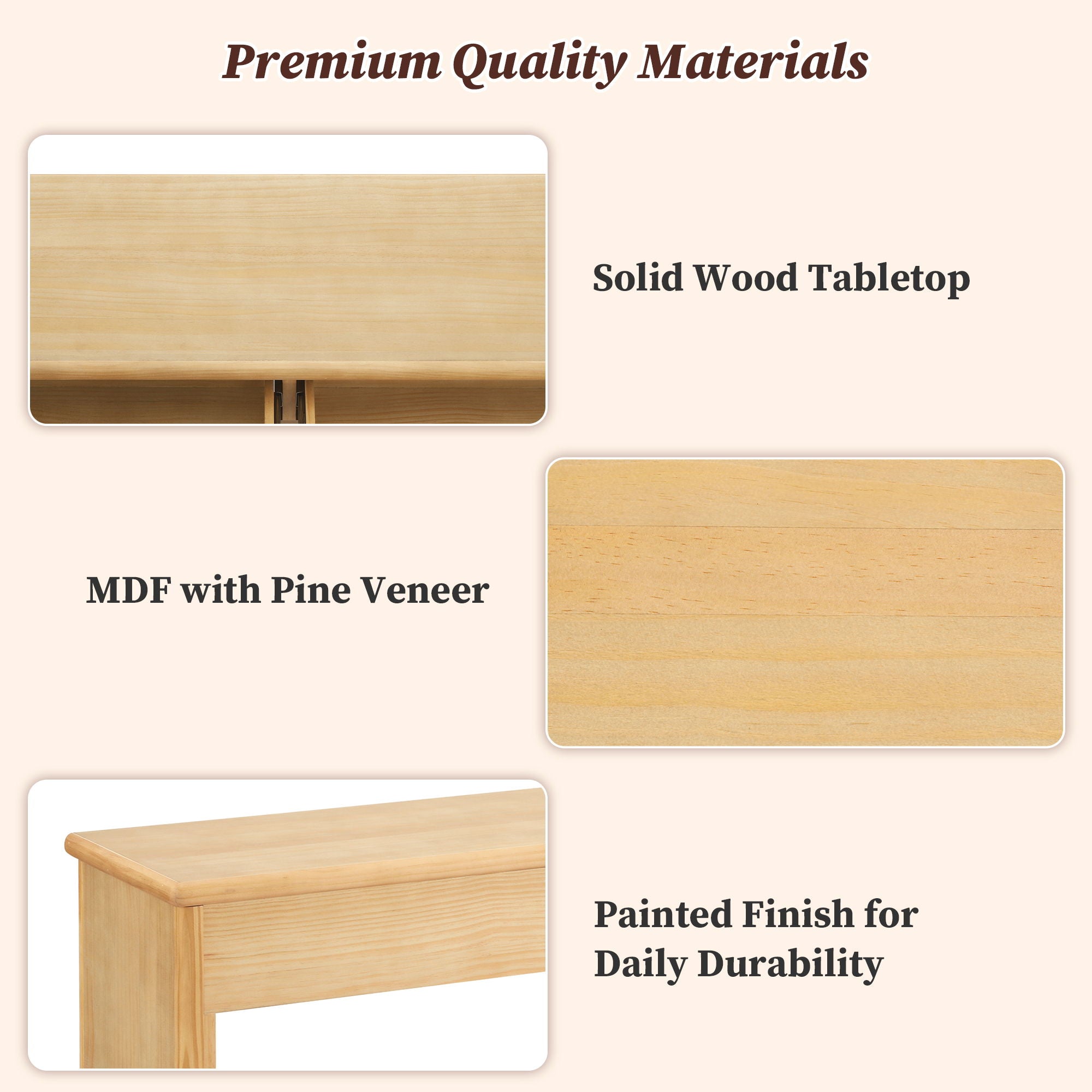 Fluted Console Table With Semi Circular Drawers - Natural