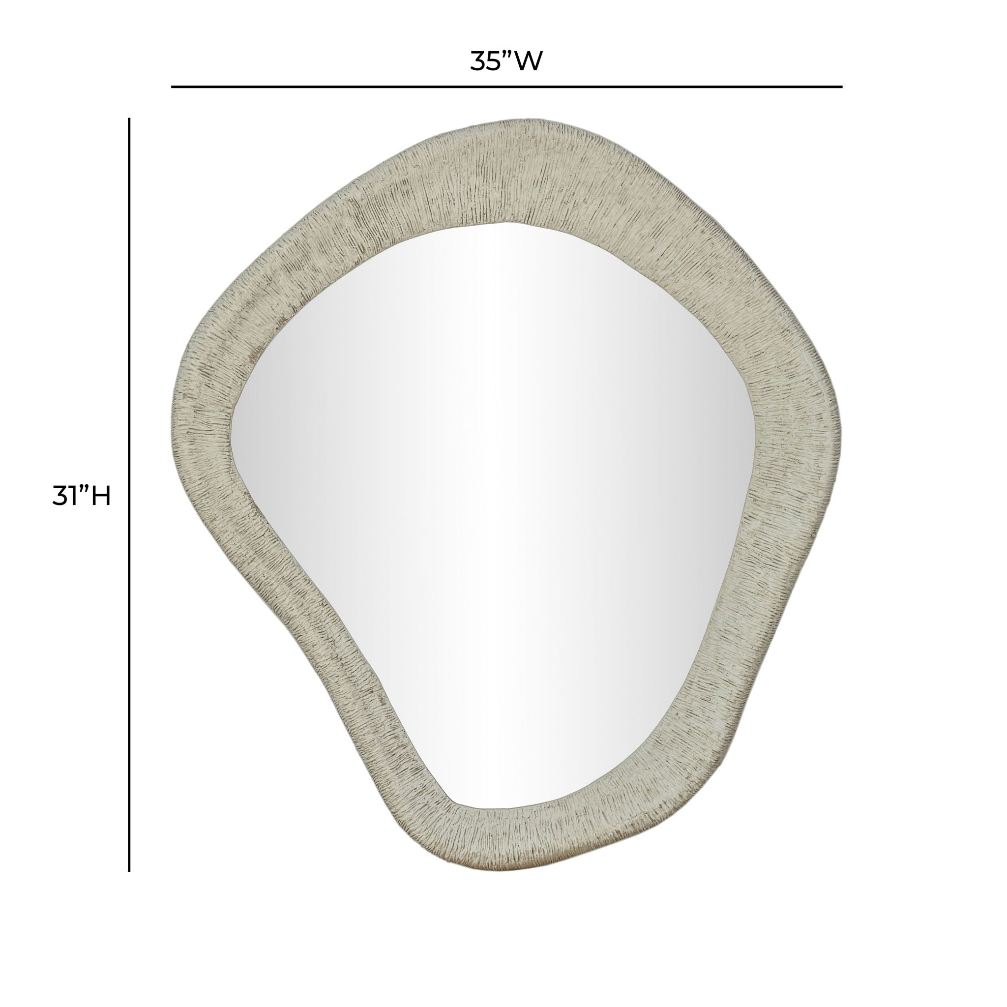 Orpheus - 35" x 31" Ribbed Wall Mirror - Faux Stone