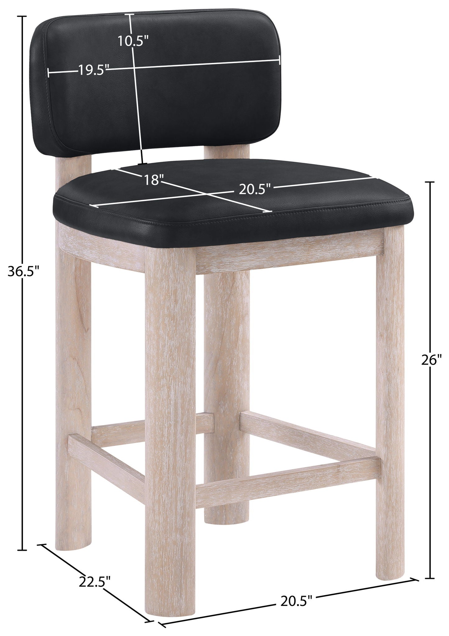 Paloma - Faux Leather Upholstered Counter Stool (Set of 2)