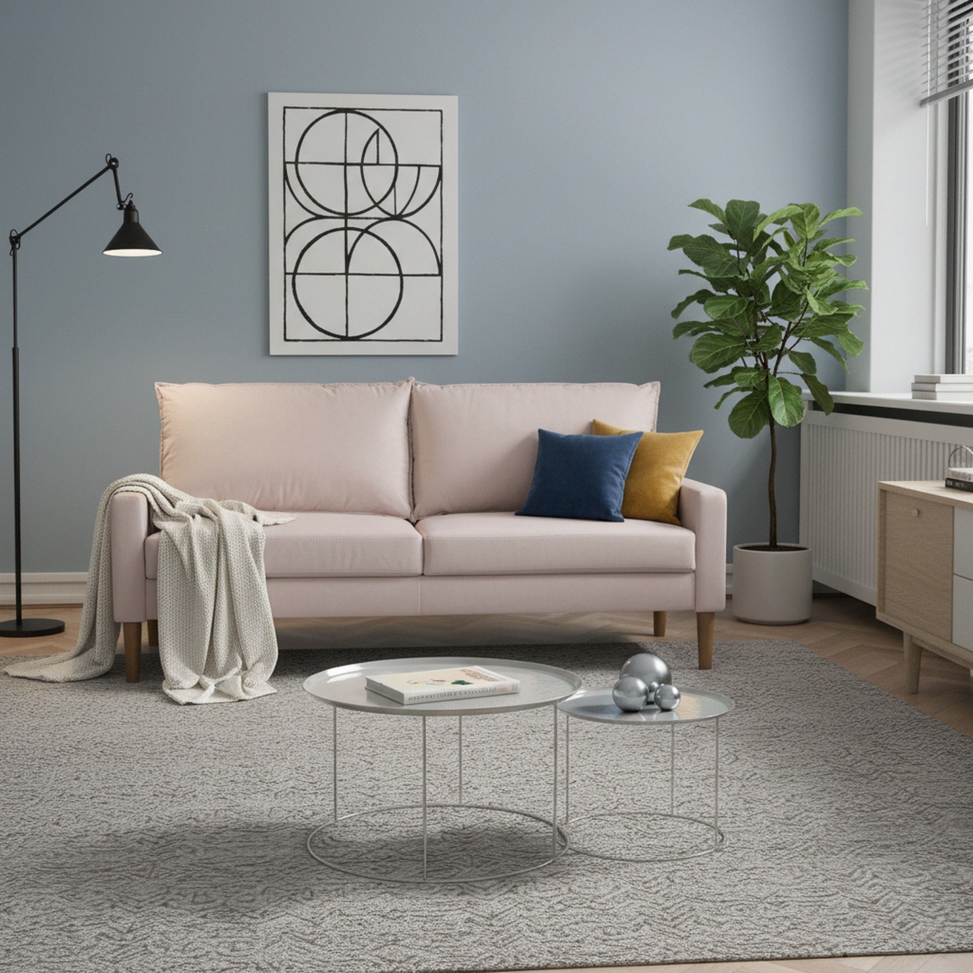 Upholstered Sofa, 3 Seater Couch For Living Room
