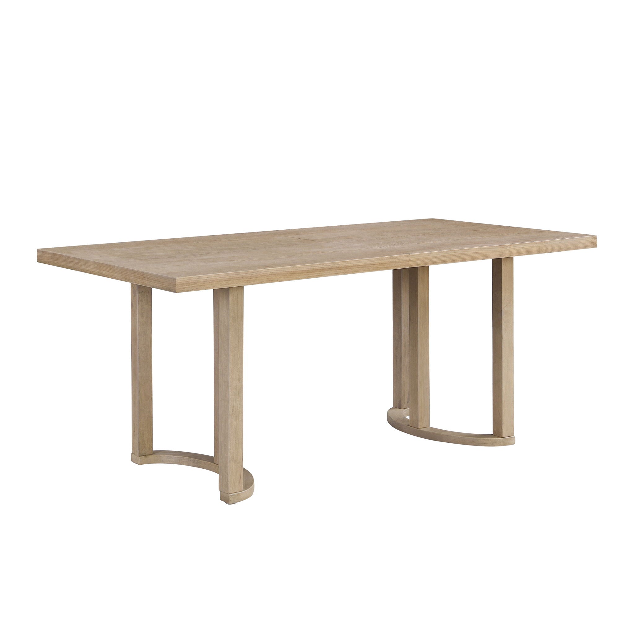 Contemporary 69 Inches Dining Table With U Shaped Trestle Base - Light Ash