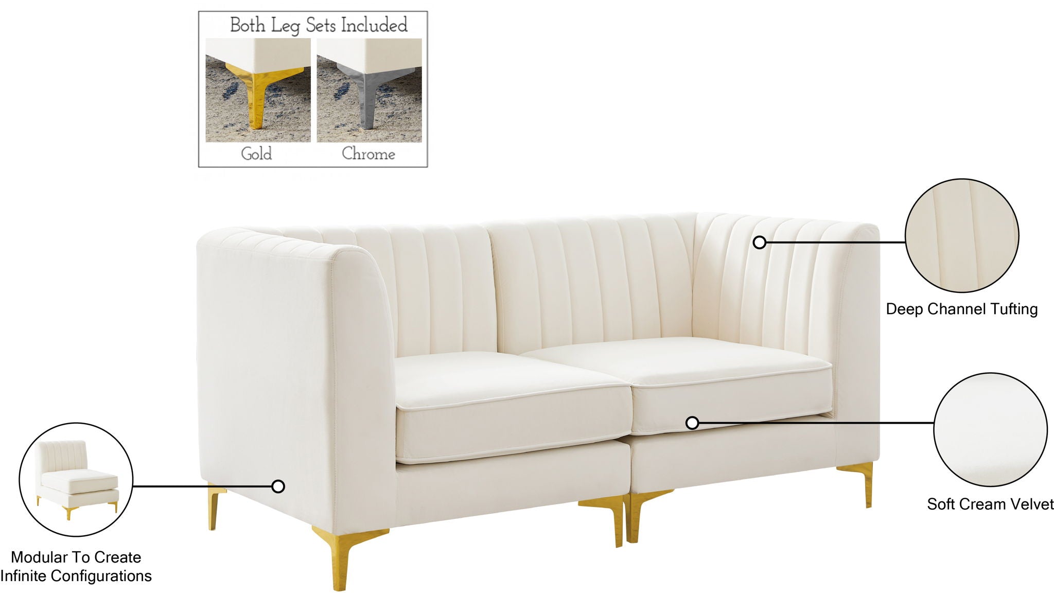 Alina - 2 Piece Modular Sectional