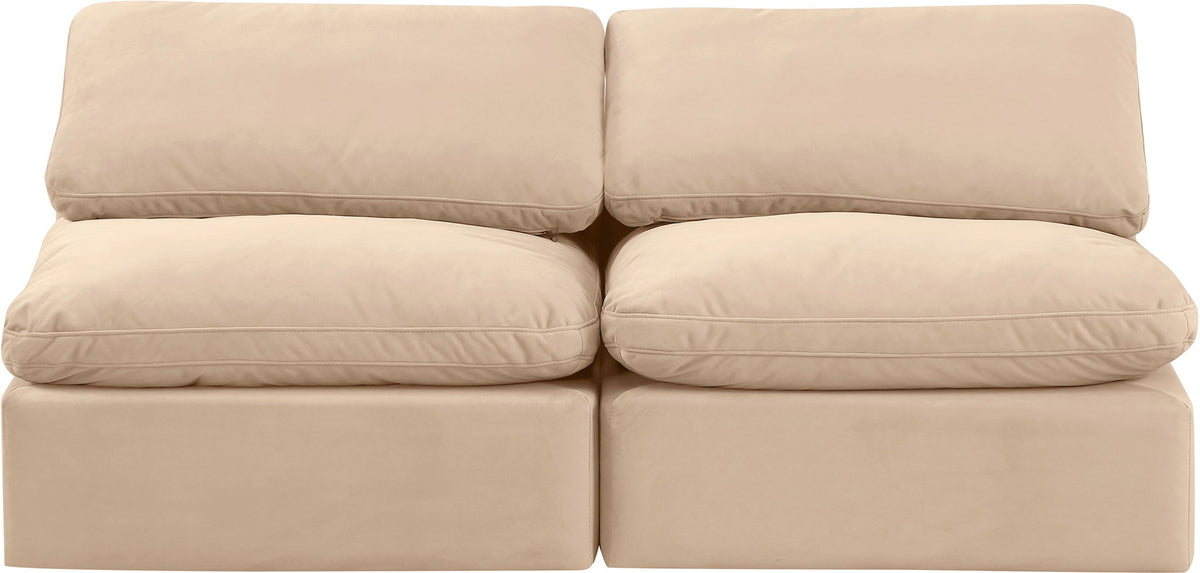 Indulge - Velvet 2 Seat Modular Armless Sofa