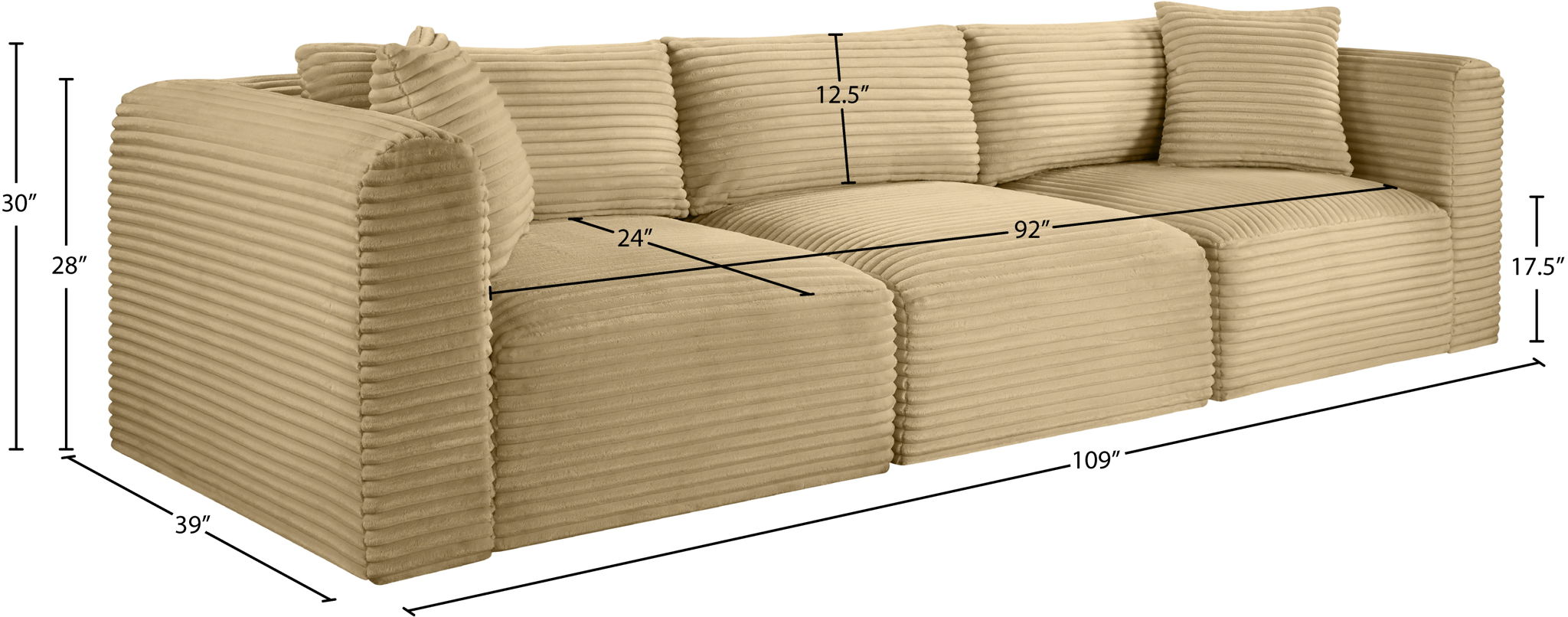 Shaggy - 3 Seat Modular Sofa