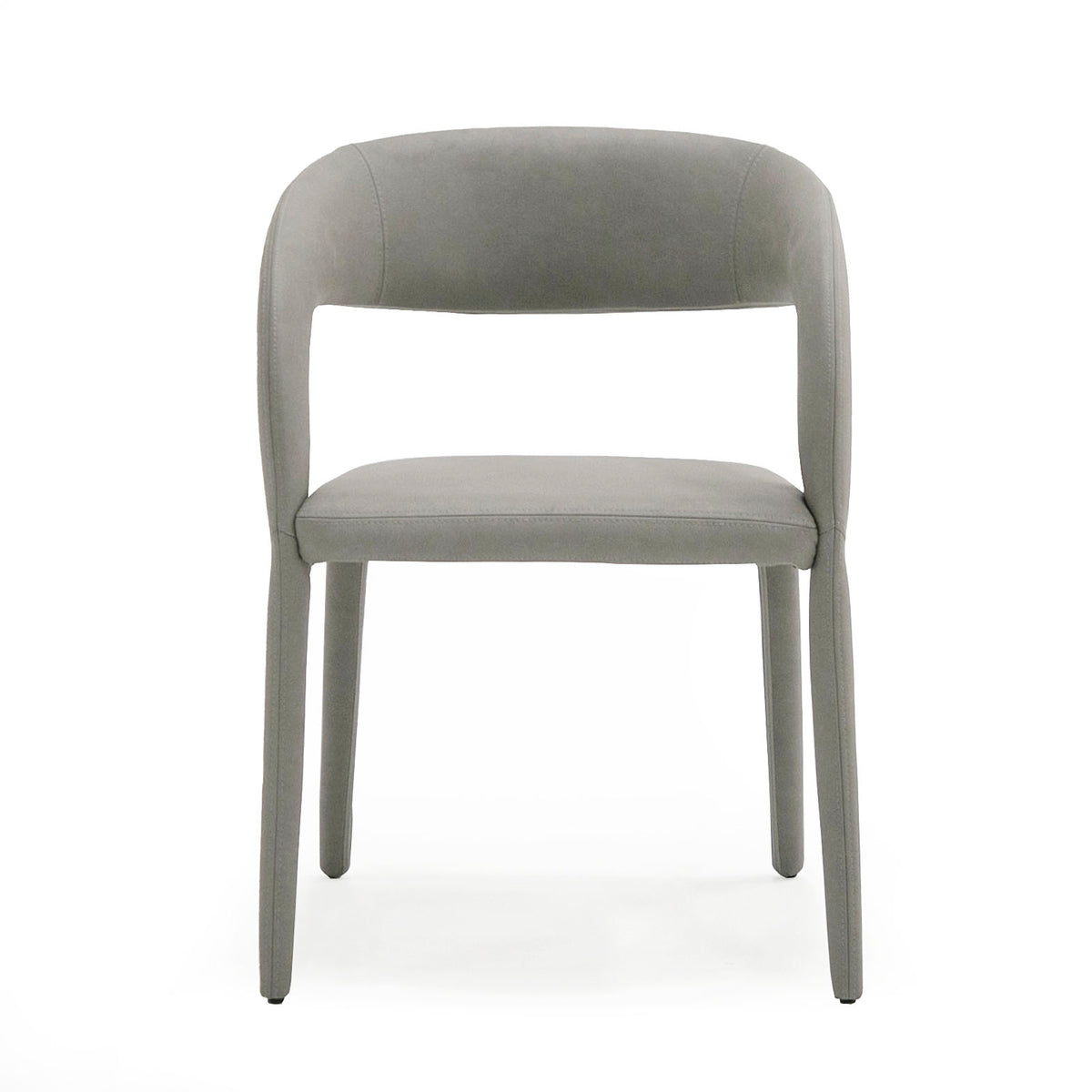 Faerron - Modern Grey Leatherette Dining Chair