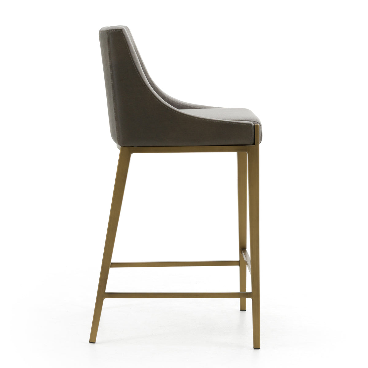 Fairview - Contemporary Grey + Brass Counter Stool