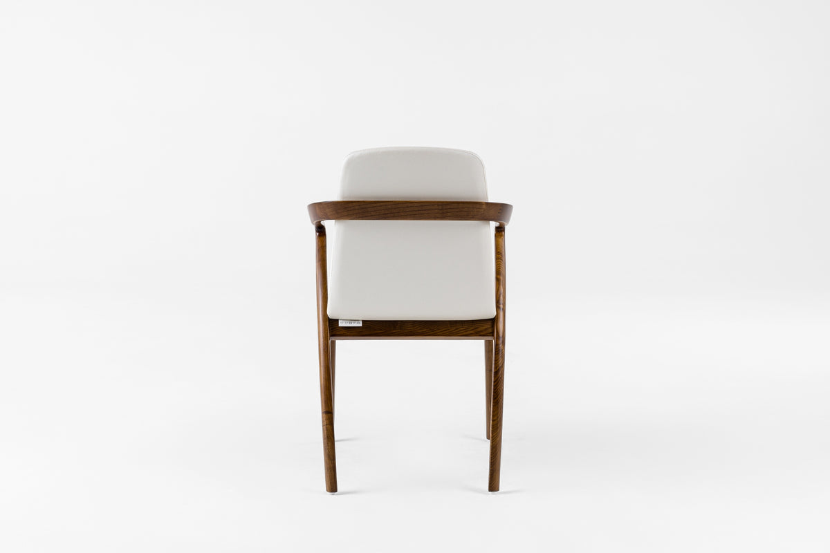 Falcon Mid-Century Walnut and Cream Dining Chair
