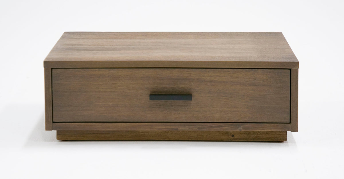 Queen Fantasia - Contemporary Walnut & Grey Bed with Two Nightstands