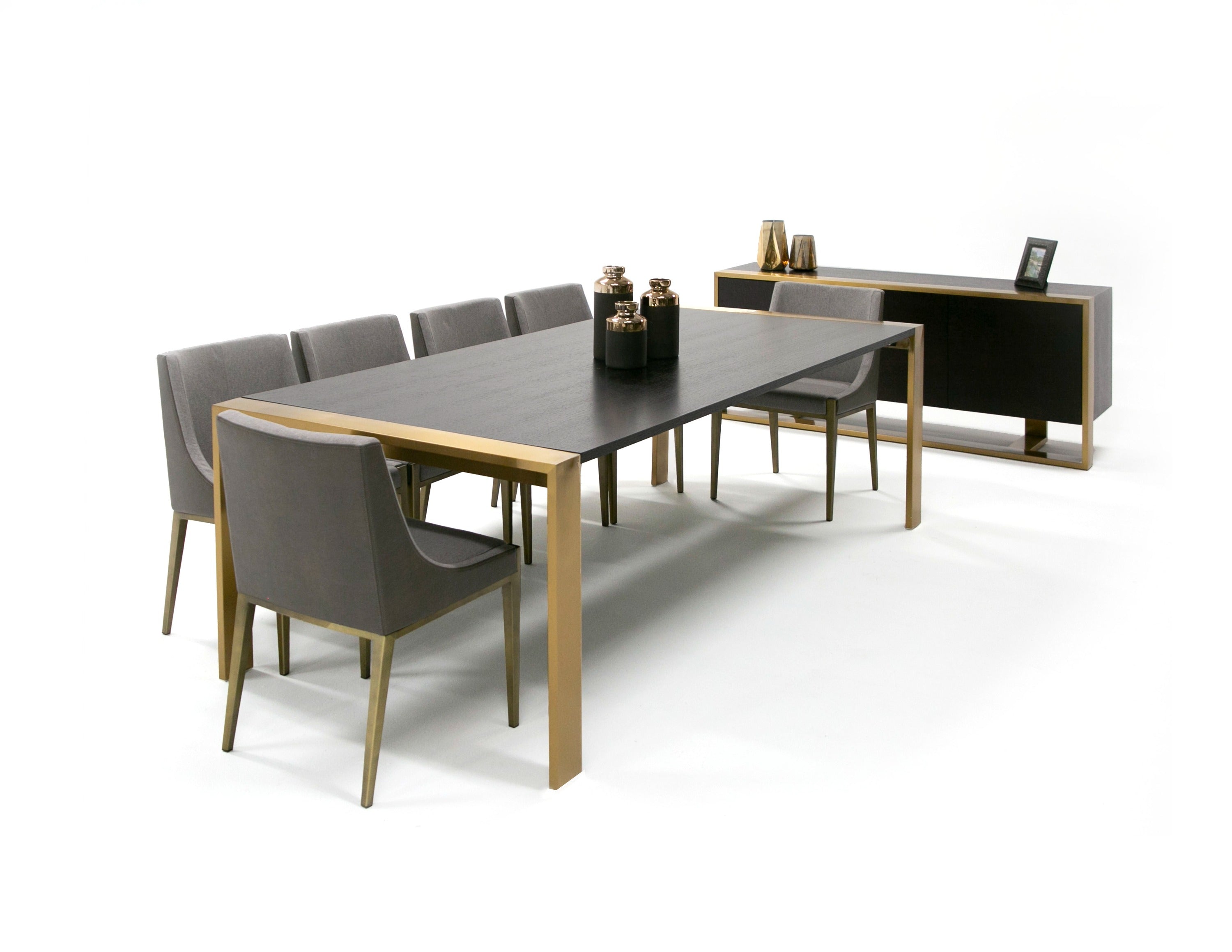 Modrest Fauna - Modern Wenge and Brass Dining Table