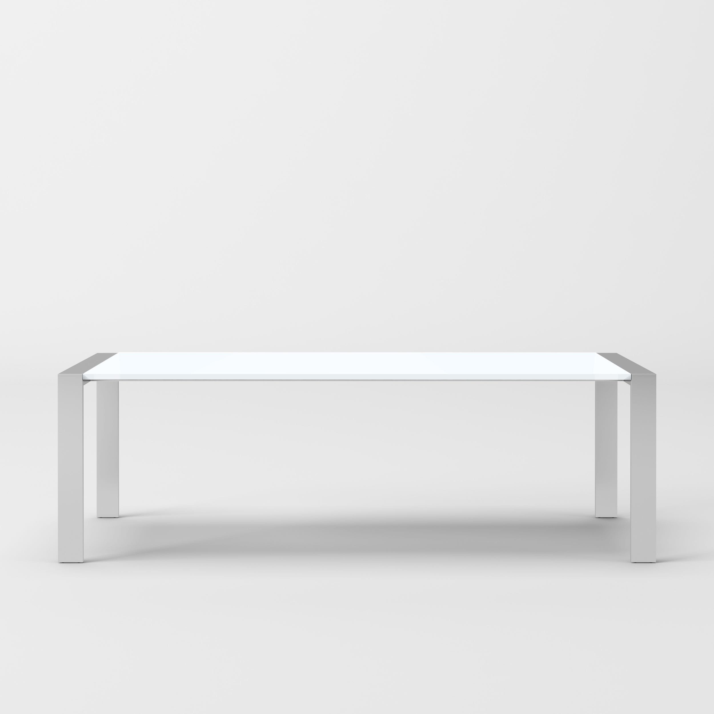 Modrest Fauna - Modern White High Gloss & Stainless Steel Chrome Dining Table
