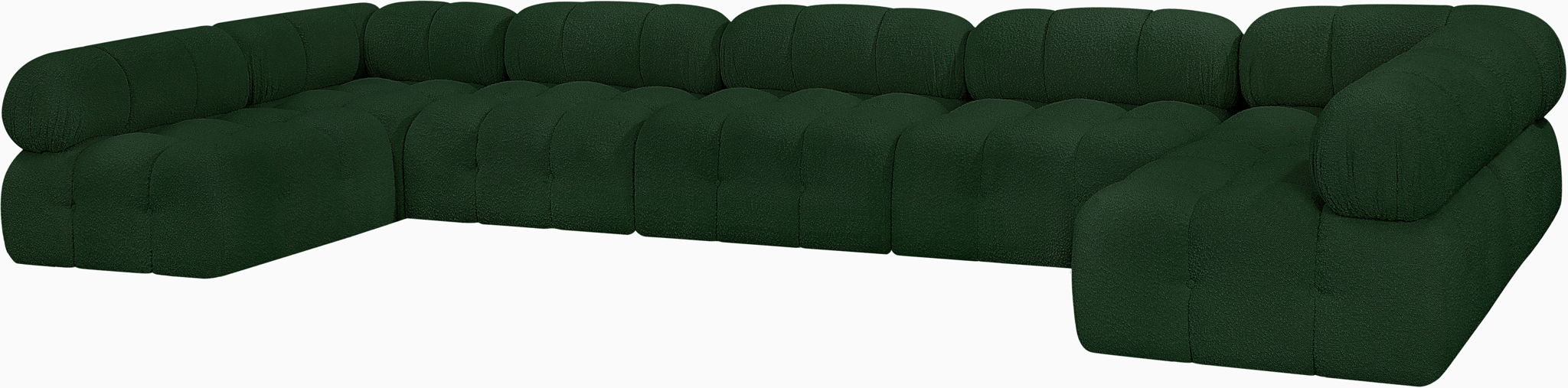 Ames - 7 Piece Boucle Fabric Modular Sectional