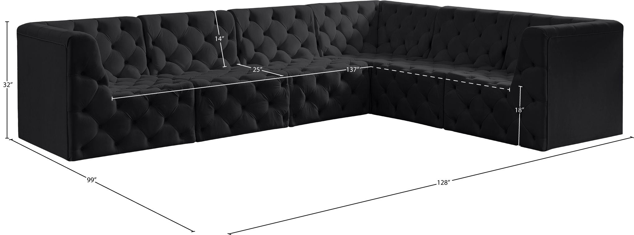 Tuft - 6 Piece Modular Sectional