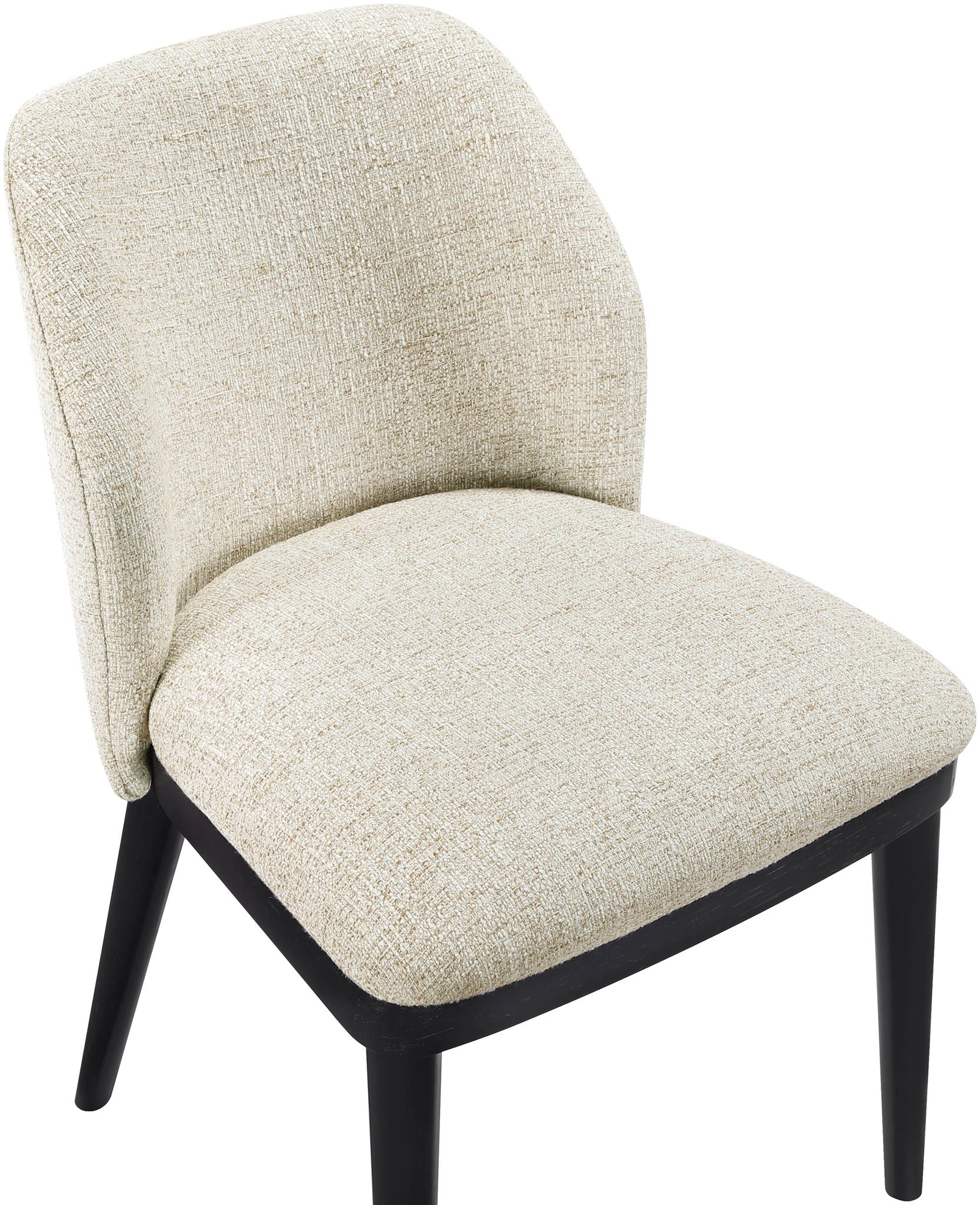 Valeo - Linen Textured Fabric Upholstered Dining Chair (Set of 2) - Painted Black Base