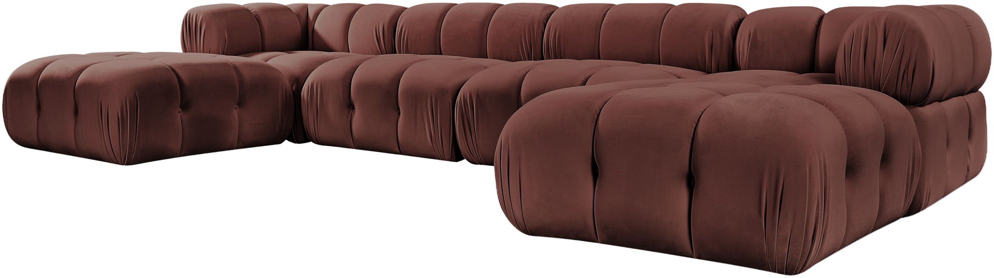 Orin - Velvet 6 Piece Modular Double Chaise Sectional