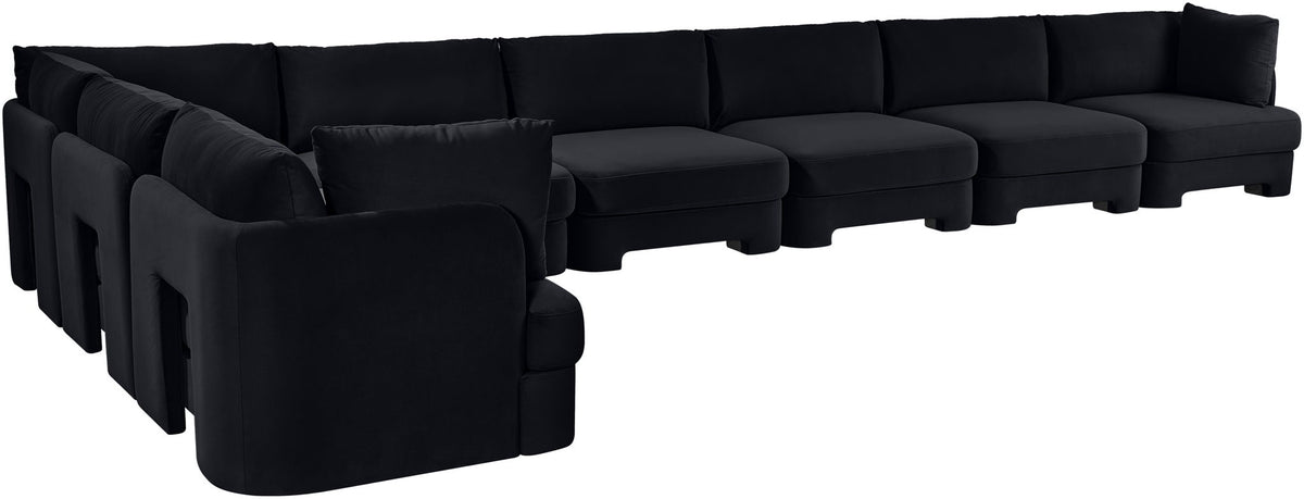 Hammond - Velvet Performance Fabric Upholstered 8 Piece L-Shaped Sectional