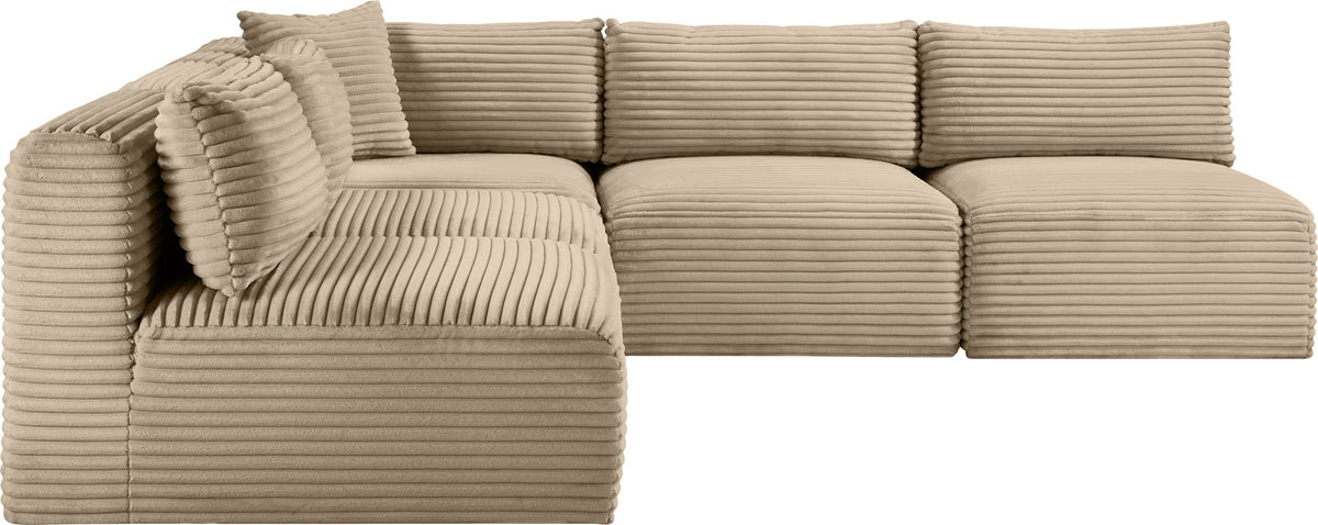 Shaggy - Fabric 5 Piece Modular Corner Armless Sectional