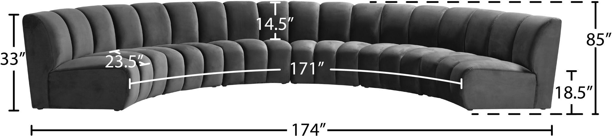 Infinity - 6 Piece Velvet Modular Sectional