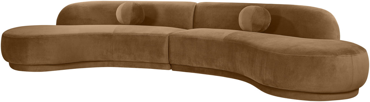 Avra - 146" Velvet Performance Fabric Upholstered Sectional
