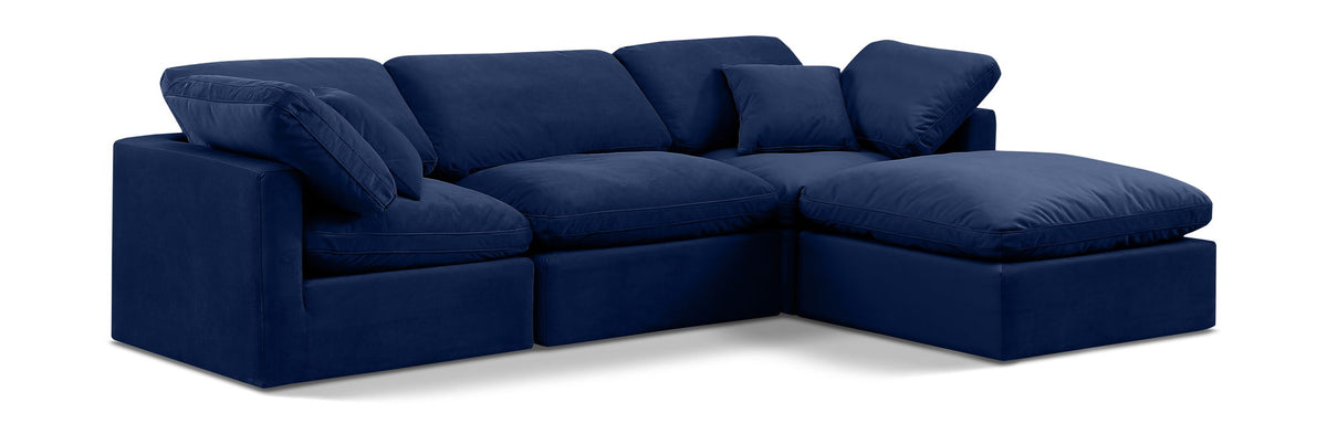 Indulge - Velvet 4 Piece Modular Sectional With Chaise