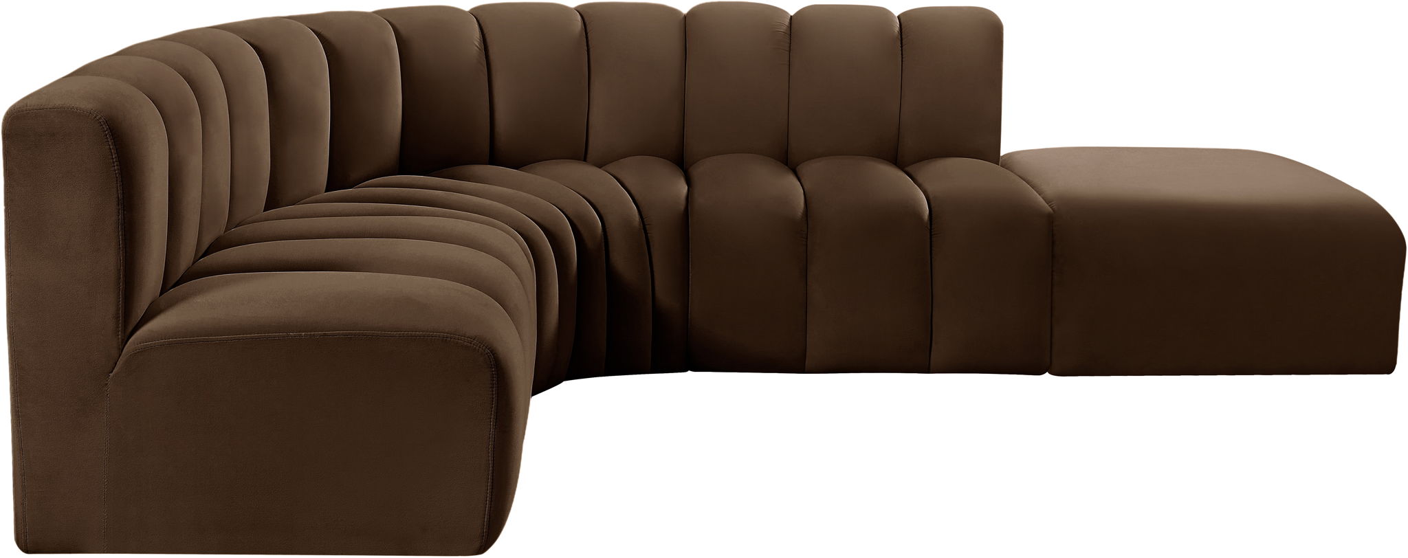 Arc - Velvet 5 Piece Corner Modular Sofa