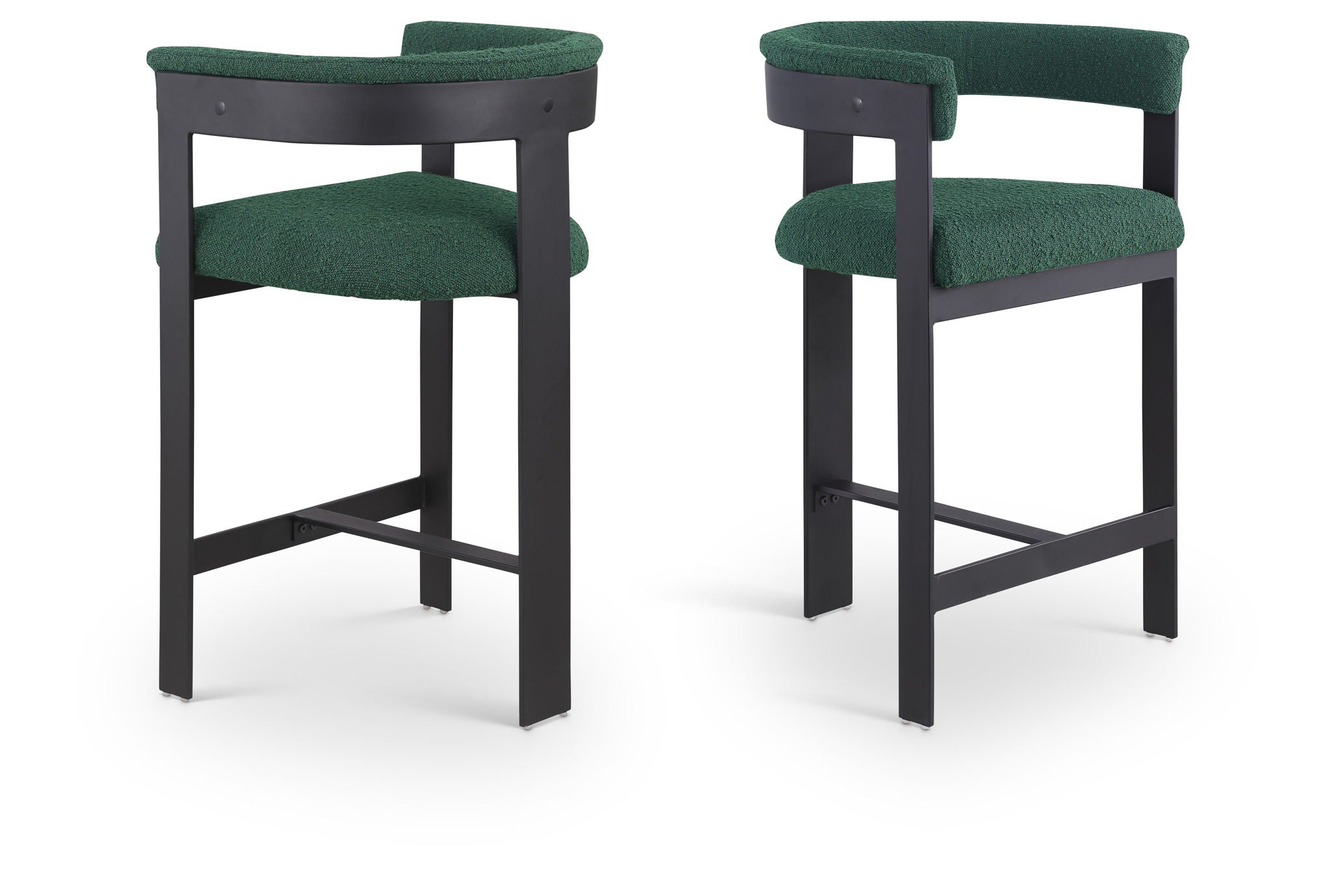 Romeo - Boucle Counter Stool With Black Base (Set of 2)
