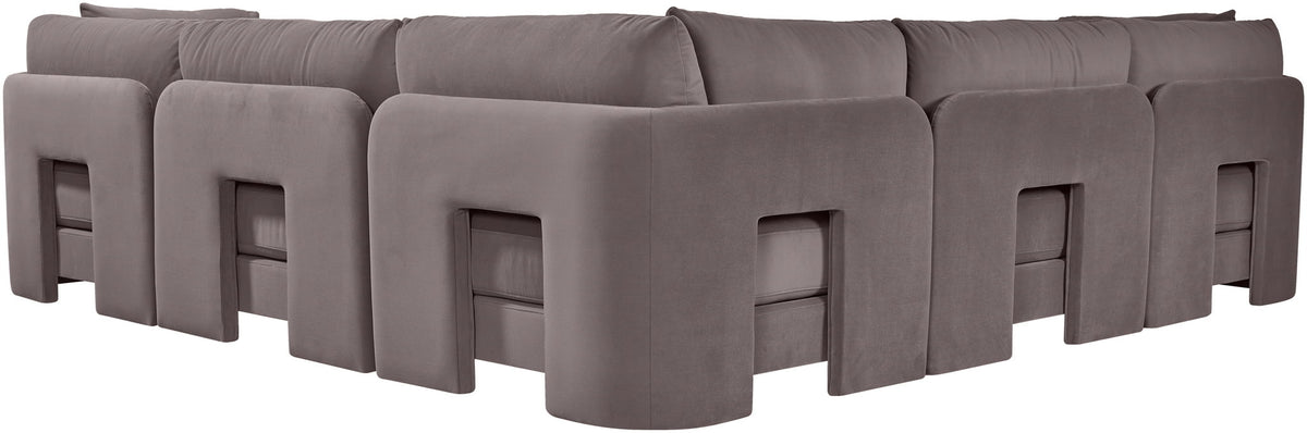Hammond - Velvet Performance Fabric Upholstered 5 Piece Corner Sectional