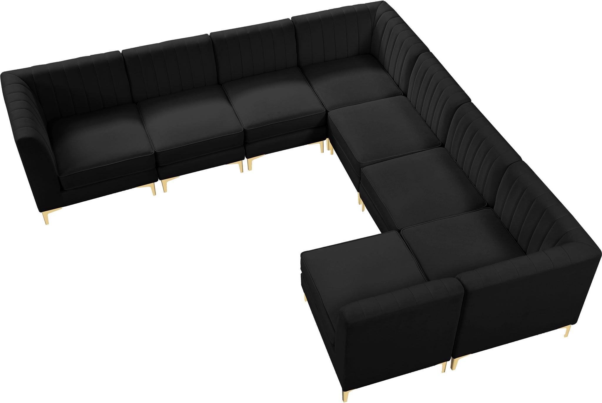 Alina - 8 Piece Velvet Modular Sectional