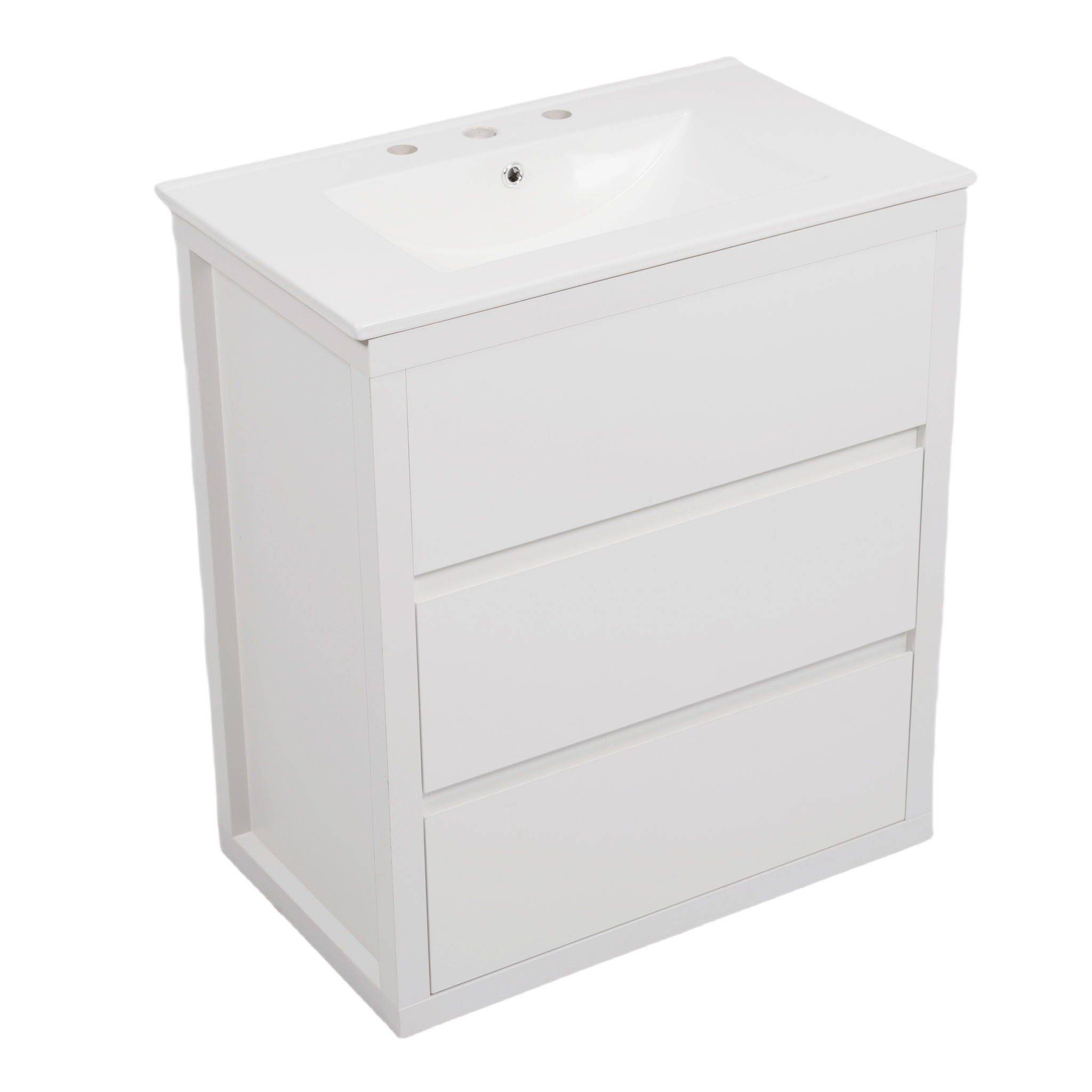 Double Sinks Bathroom Vanity Set With 2 Ceramic Basins