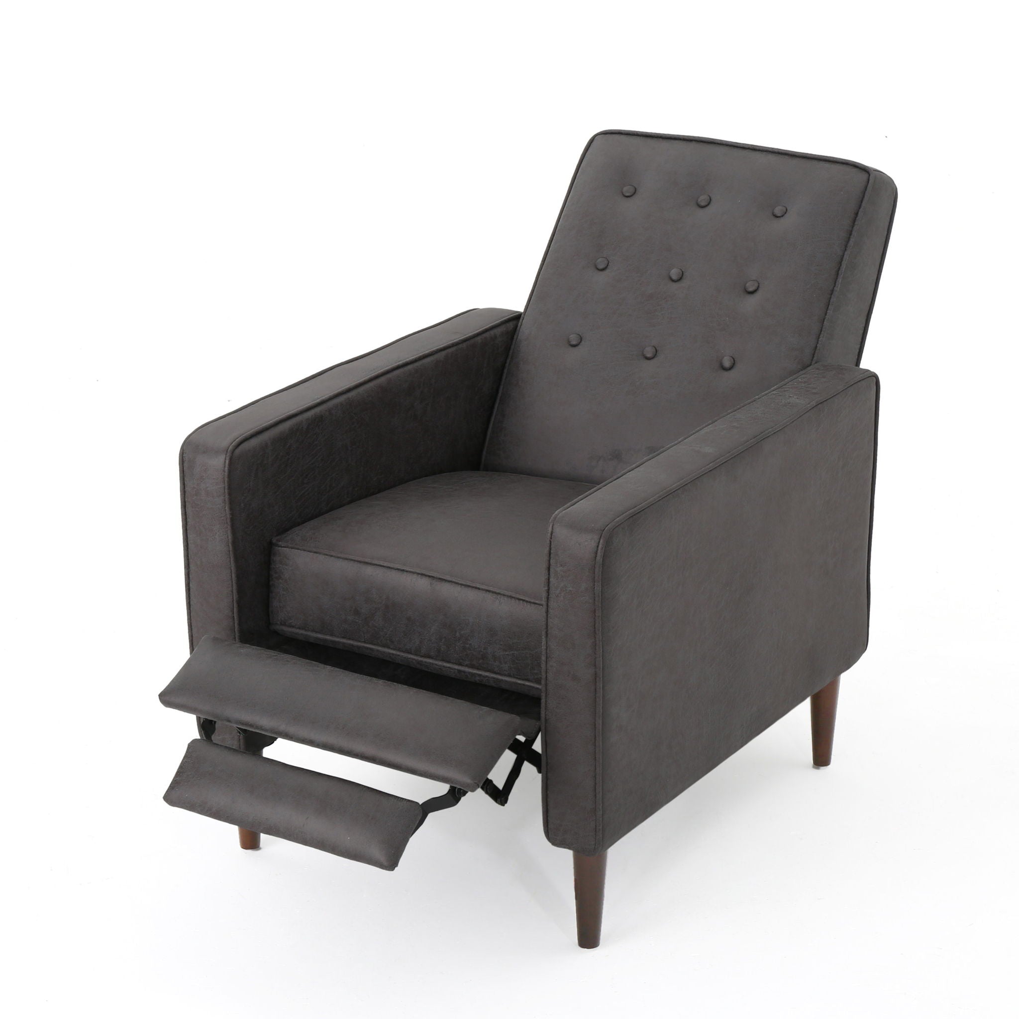 Macedonia - Button Tufted Fabric Recliner - Slate
