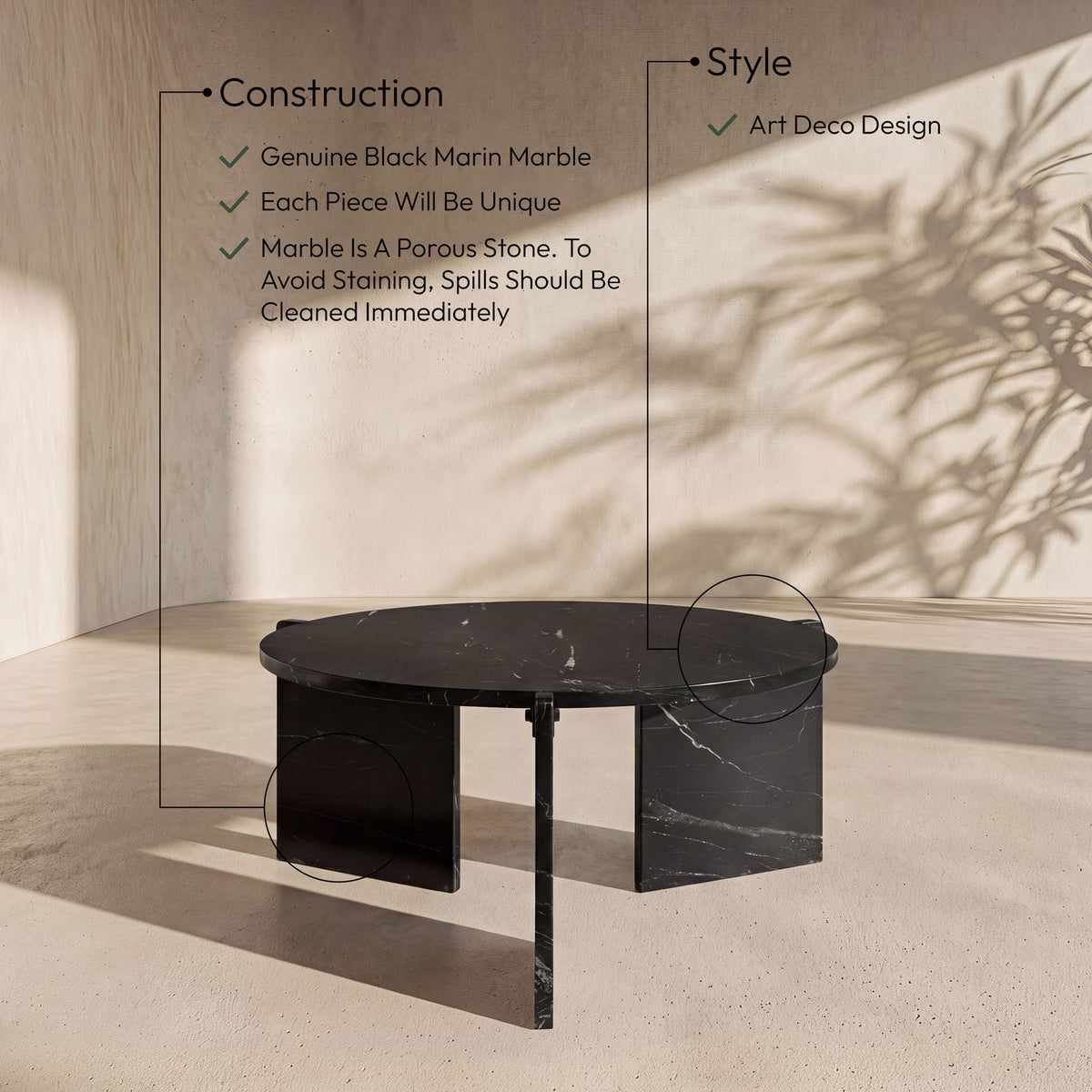 Vernazza - Genuine Marble Table