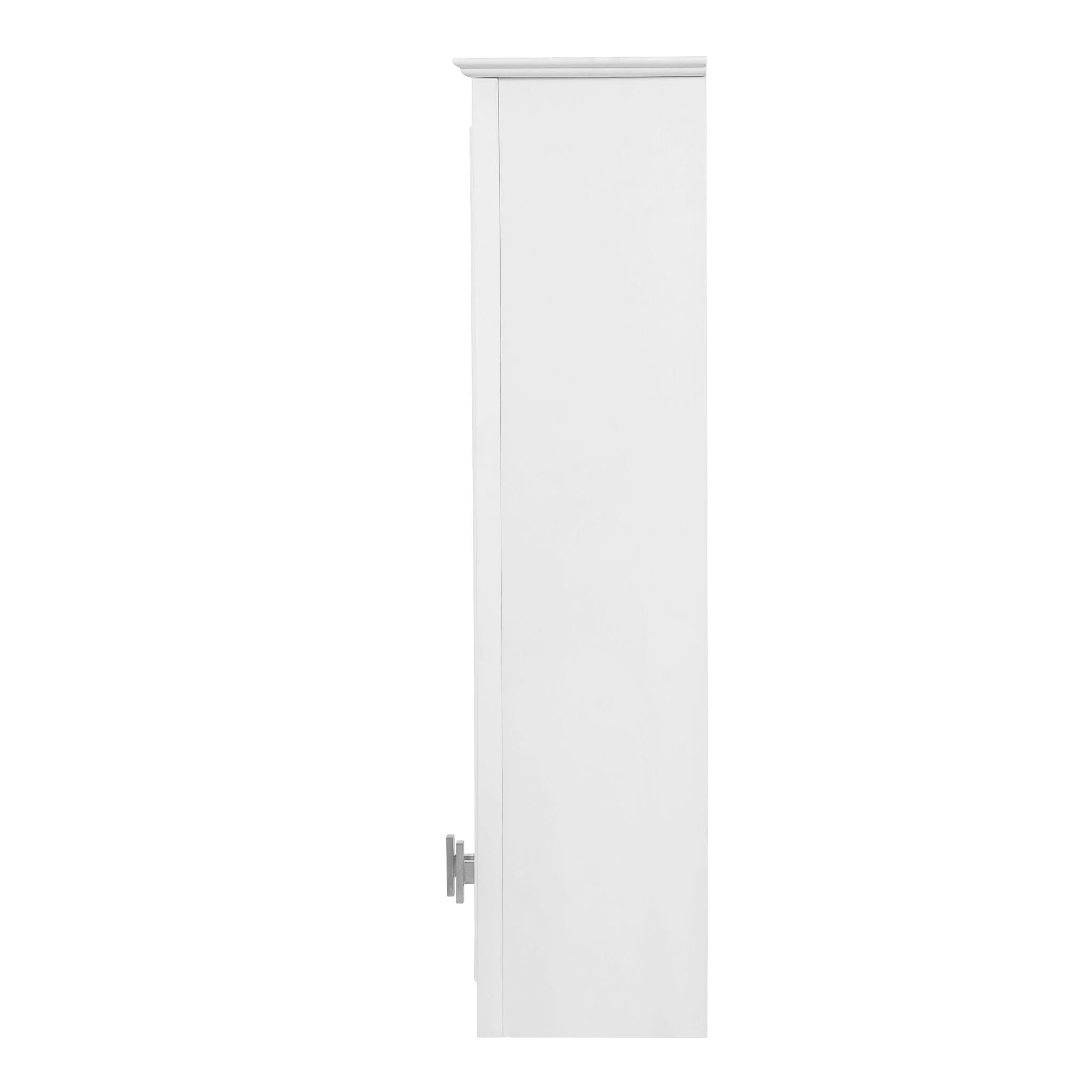 Wall Mounted Mirror Cabinet With 5 Adjustable Shelves, Rectangular Storage For Bathroom - White