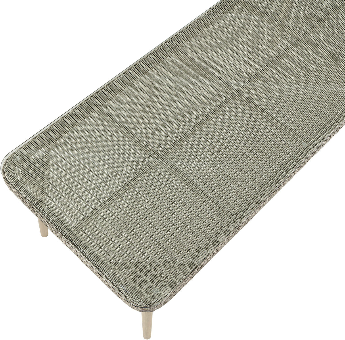 Seacrest - Tempered Glass Top And Wicker Outdoor Patio Dining Table