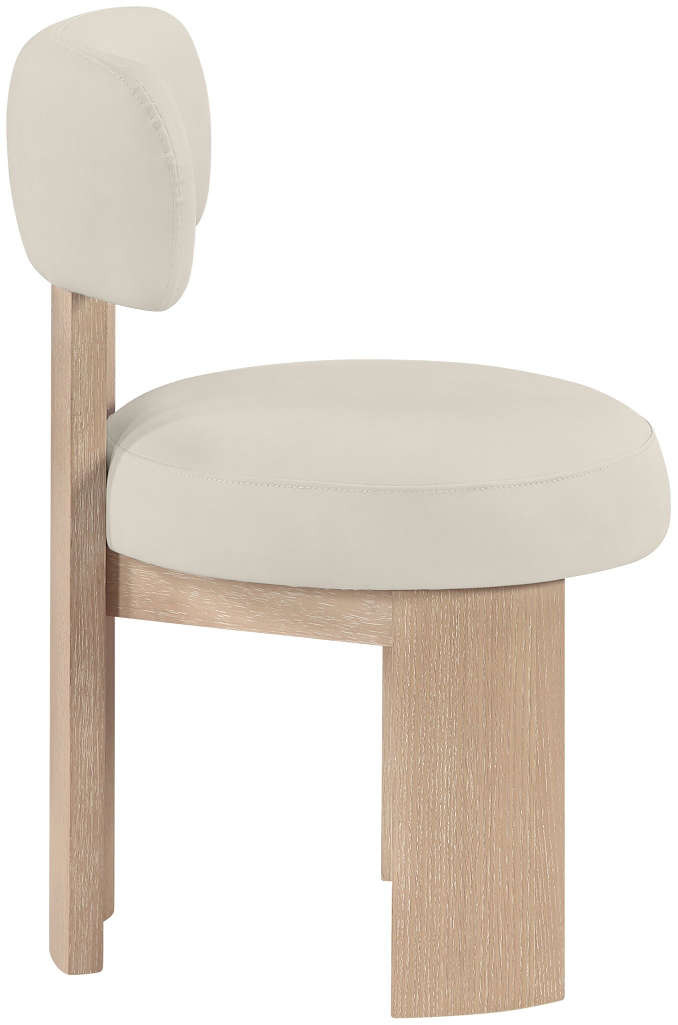 Atelier - Vegan Leather Upholstered Dining Chair (Set of 2) - Taupe / Painted Natural