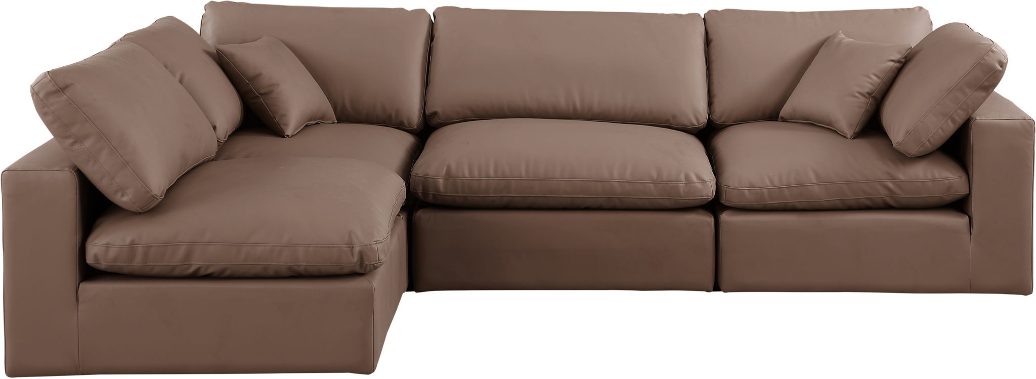 Comfy - 4 Piece Faux Leather Modular Armless Sectional