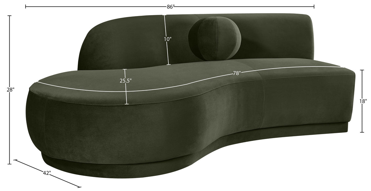 Avra - 86" Velvet Performance Fabric Upholstered Sofa